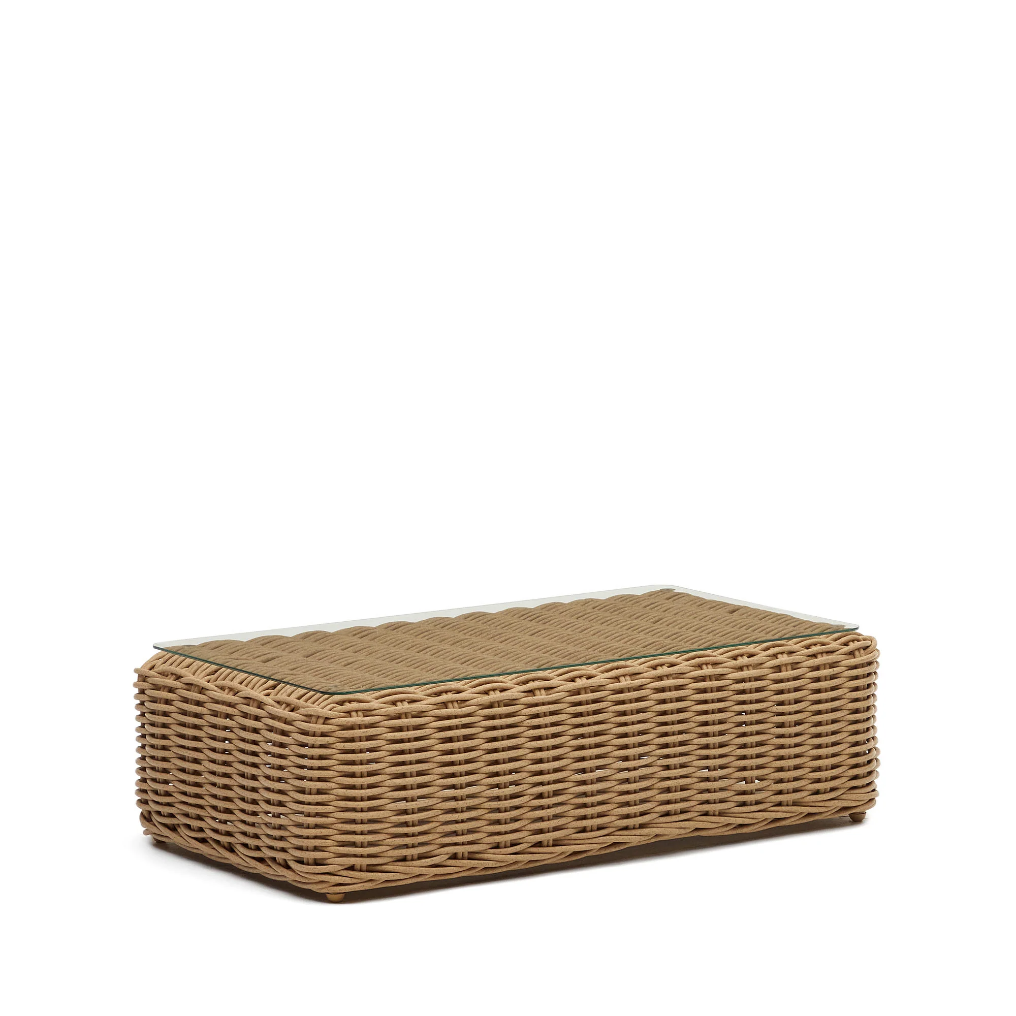 Couchtisch 100% für Outdoor aus Kunstrattan mit natürlichem Finish 110 x 60 cm - Image 6