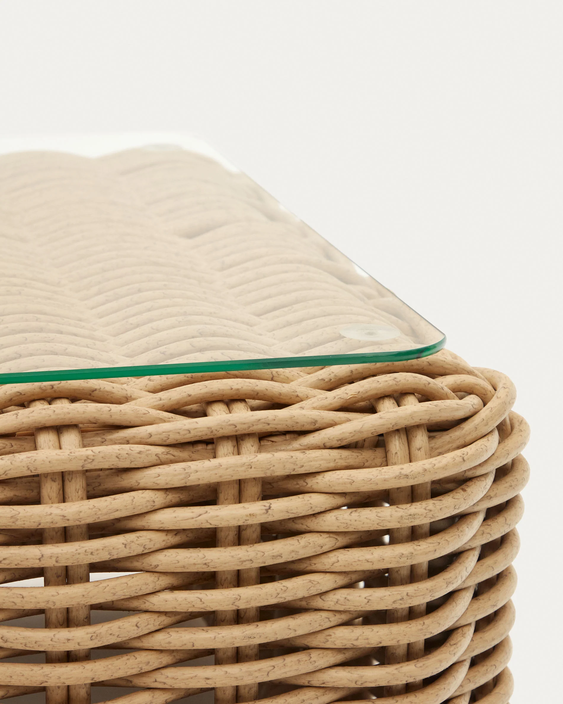 Couchtisch 100% für Outdoor aus Kunstrattan mit natürlichem Finish 110 x 60 cm - Image 8