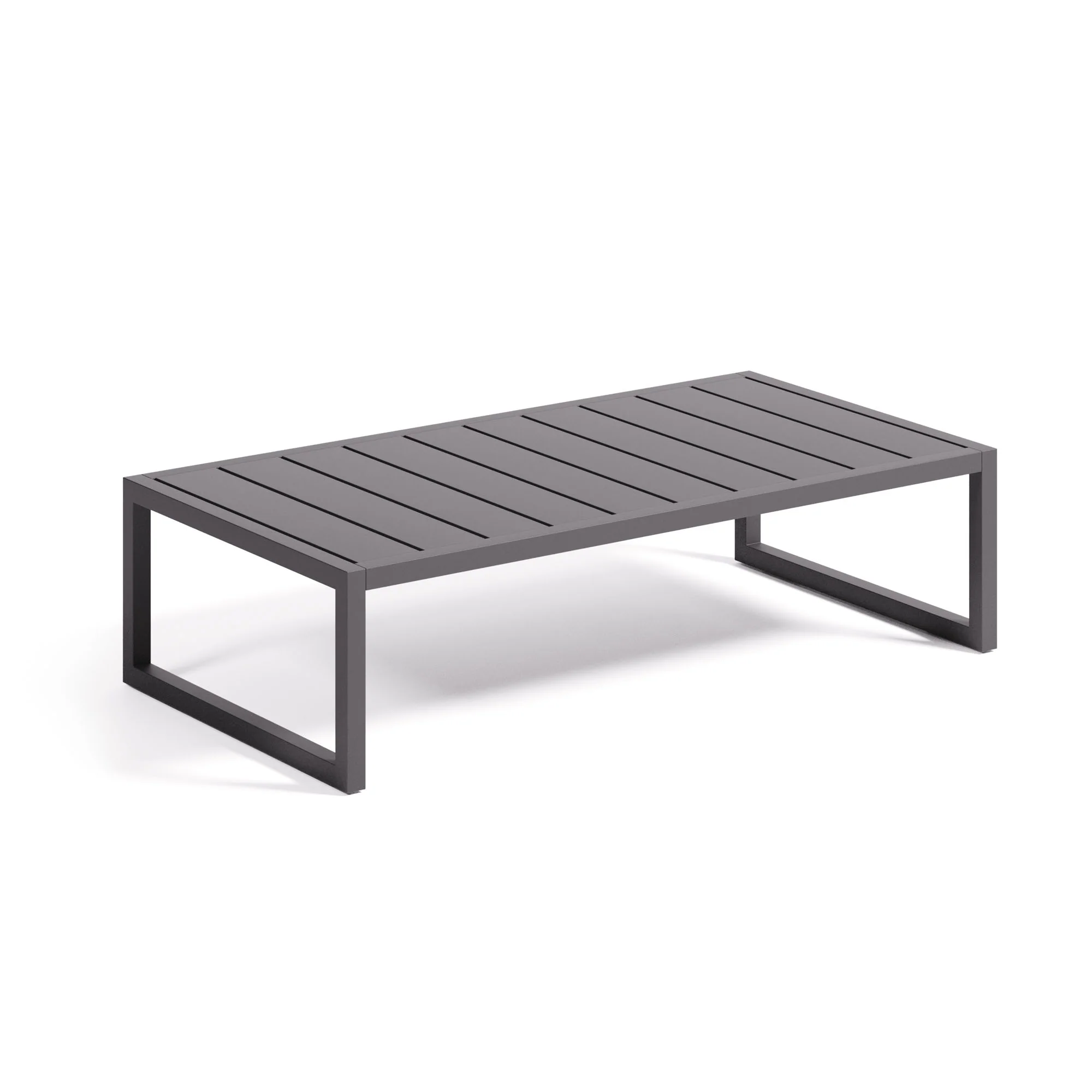 Couchtisch Comova 100% outdoor aus Aluminium schwarz 60 x 114 cm