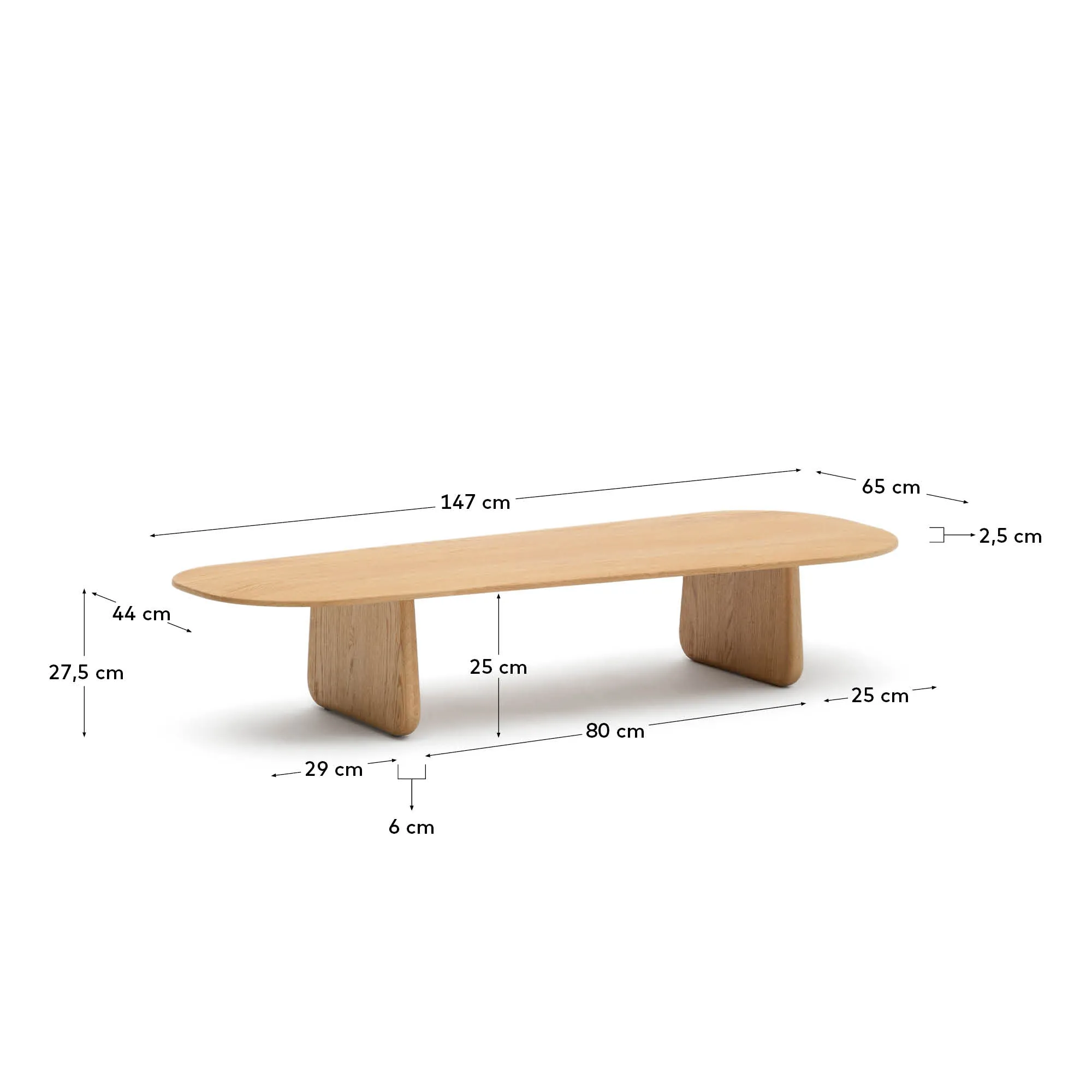 Couchtisch Pirita aus massiver Eiche mit natürlichem Finish 146 x 56,5 cm FSC 100% - Image 5