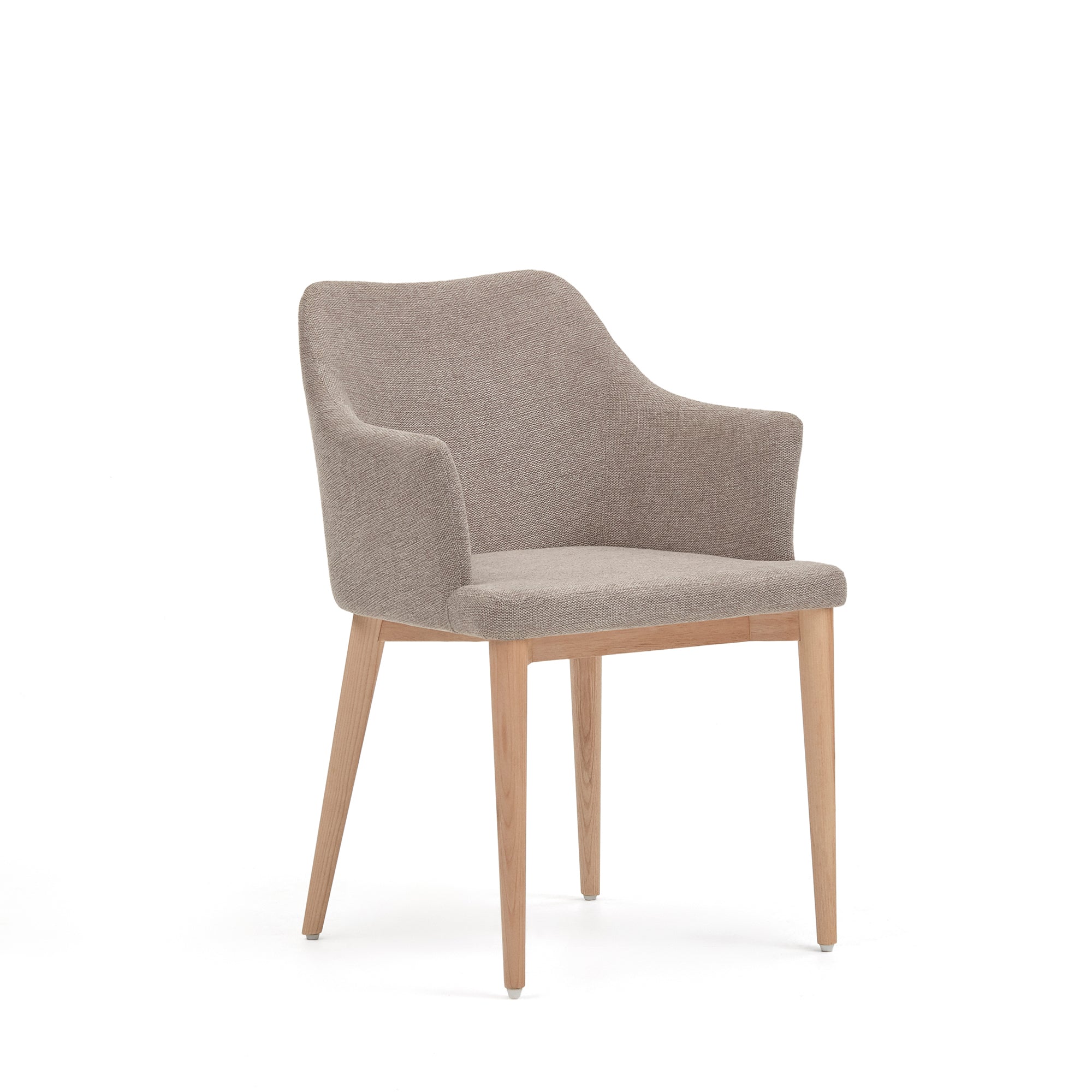 Croft Stuhl aus brauner Chenille mit Beinen aus massiver Esche