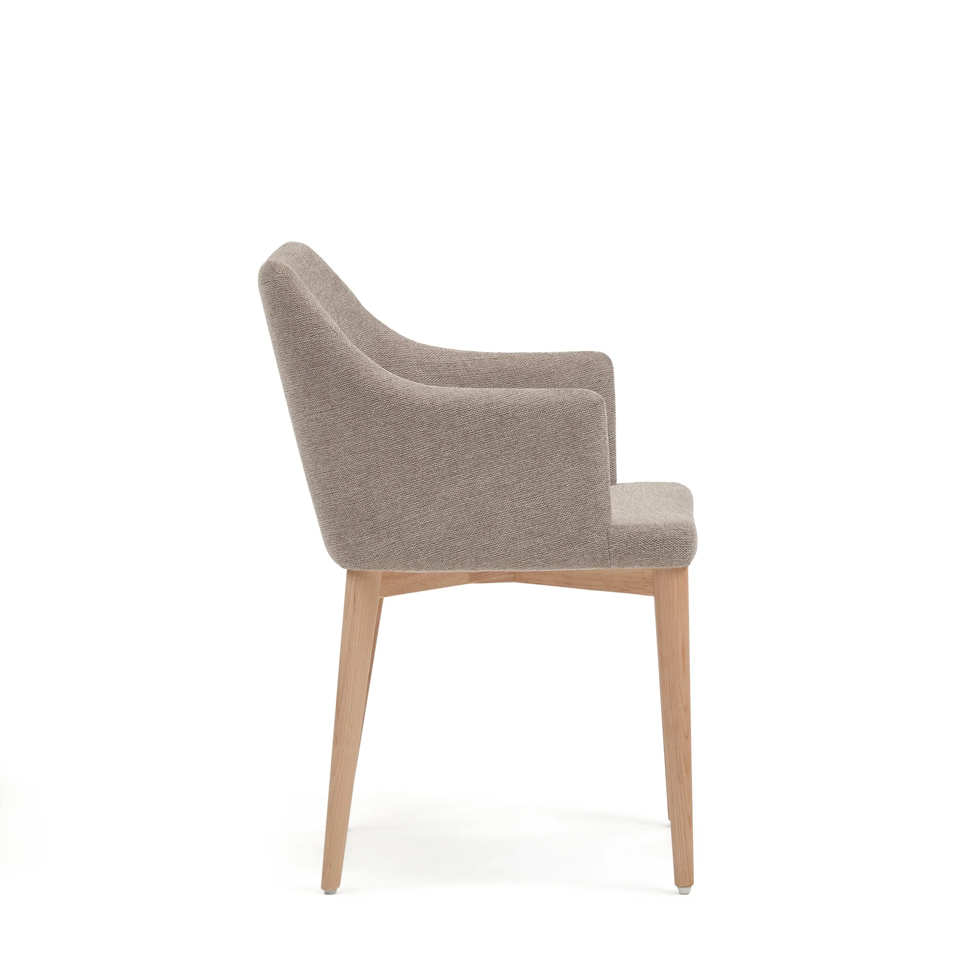 Croft Stuhl aus brauner Chenille mit Beinen aus massiver Esche - Image 4