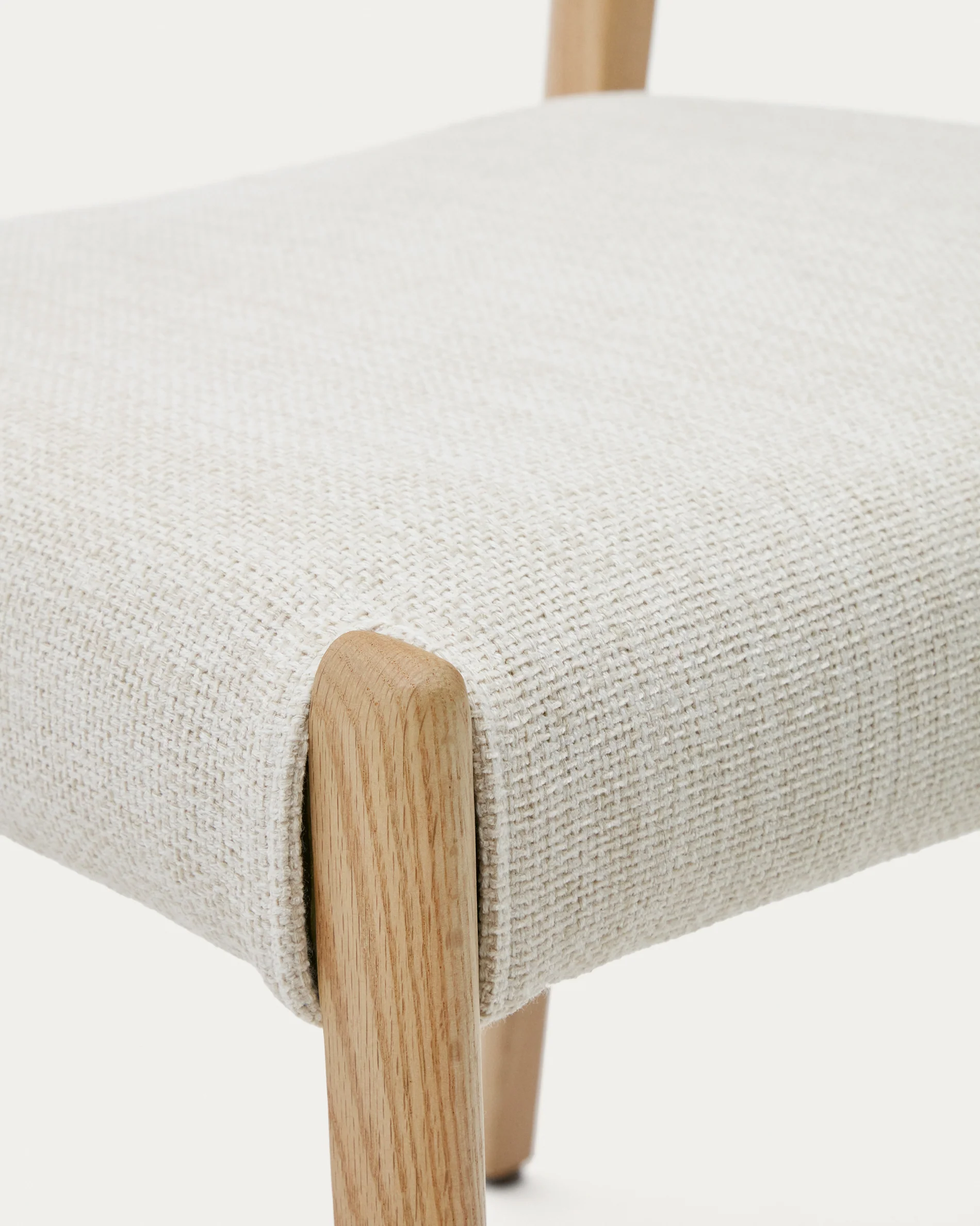 Cudia Stuhl abnehmbarer Bezug Chenille beige massive Eiche Natur-Finish FSC Mix Credit - Image 10