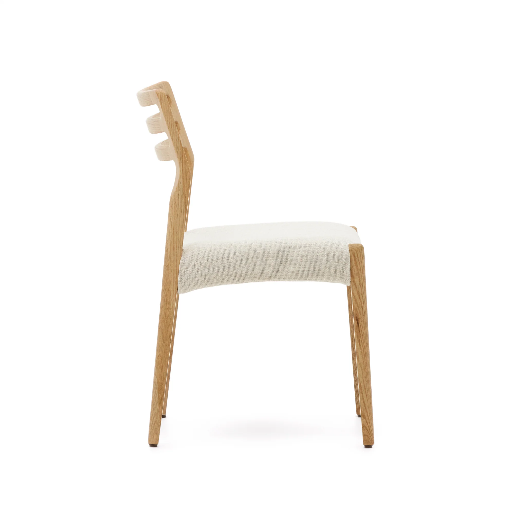 Cudia Stuhl abnehmbarer Bezug Chenille beige massive Eiche Natur-Finish FSC Mix Credit - Image 2