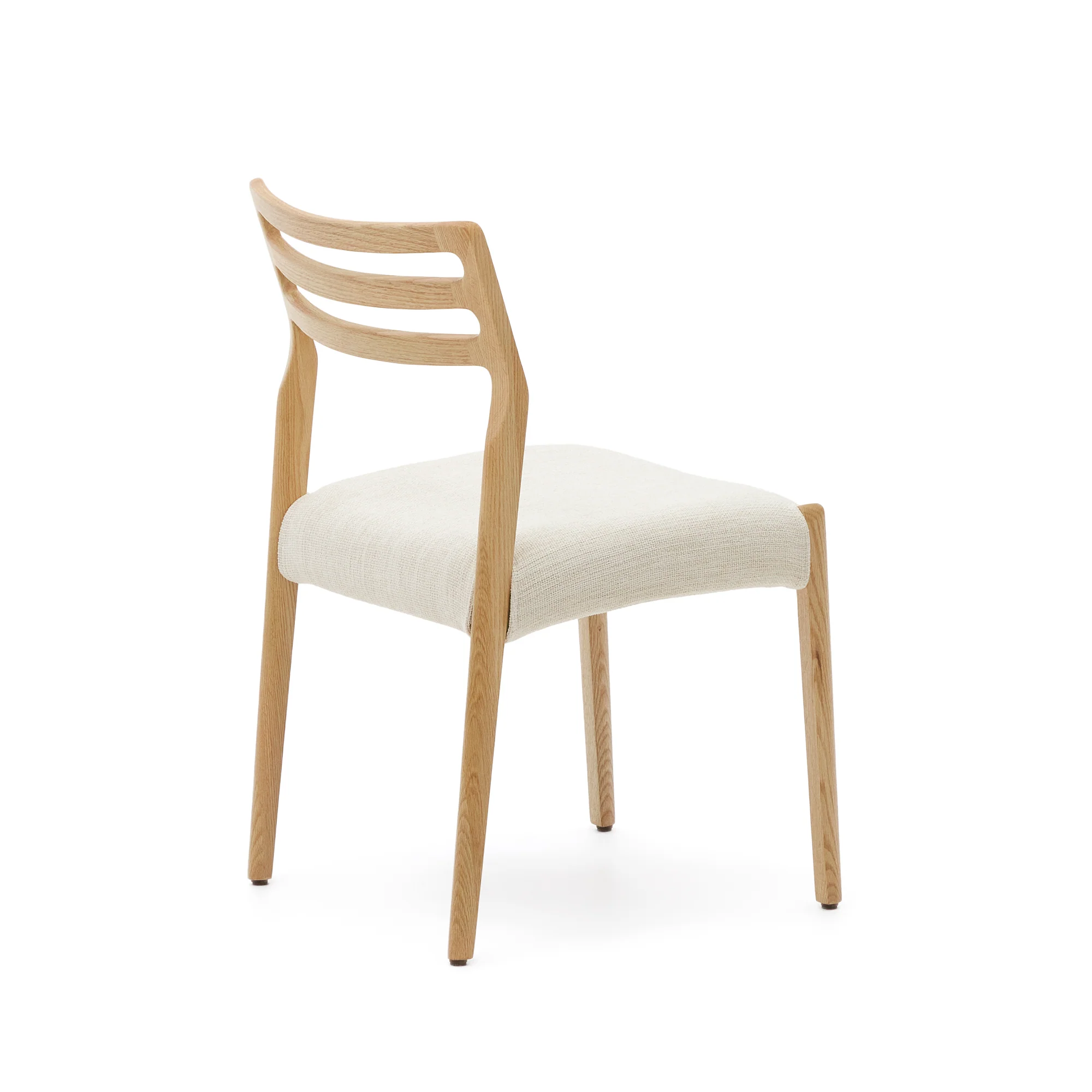 Cudia Stuhl abnehmbarer Bezug Chenille beige massive Eiche Natur-Finish FSC Mix Credit - Image 3