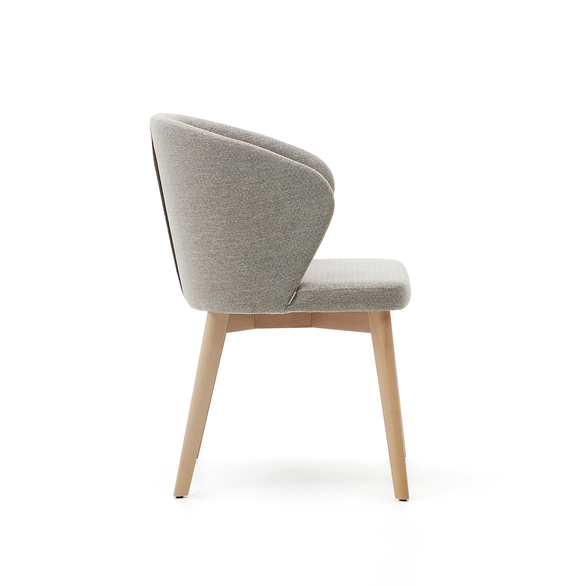 Darice Stuhl aus brauner Chenille und massivem Buchenholz 100% FSC mit naturfarbenem Finis - Image 5
