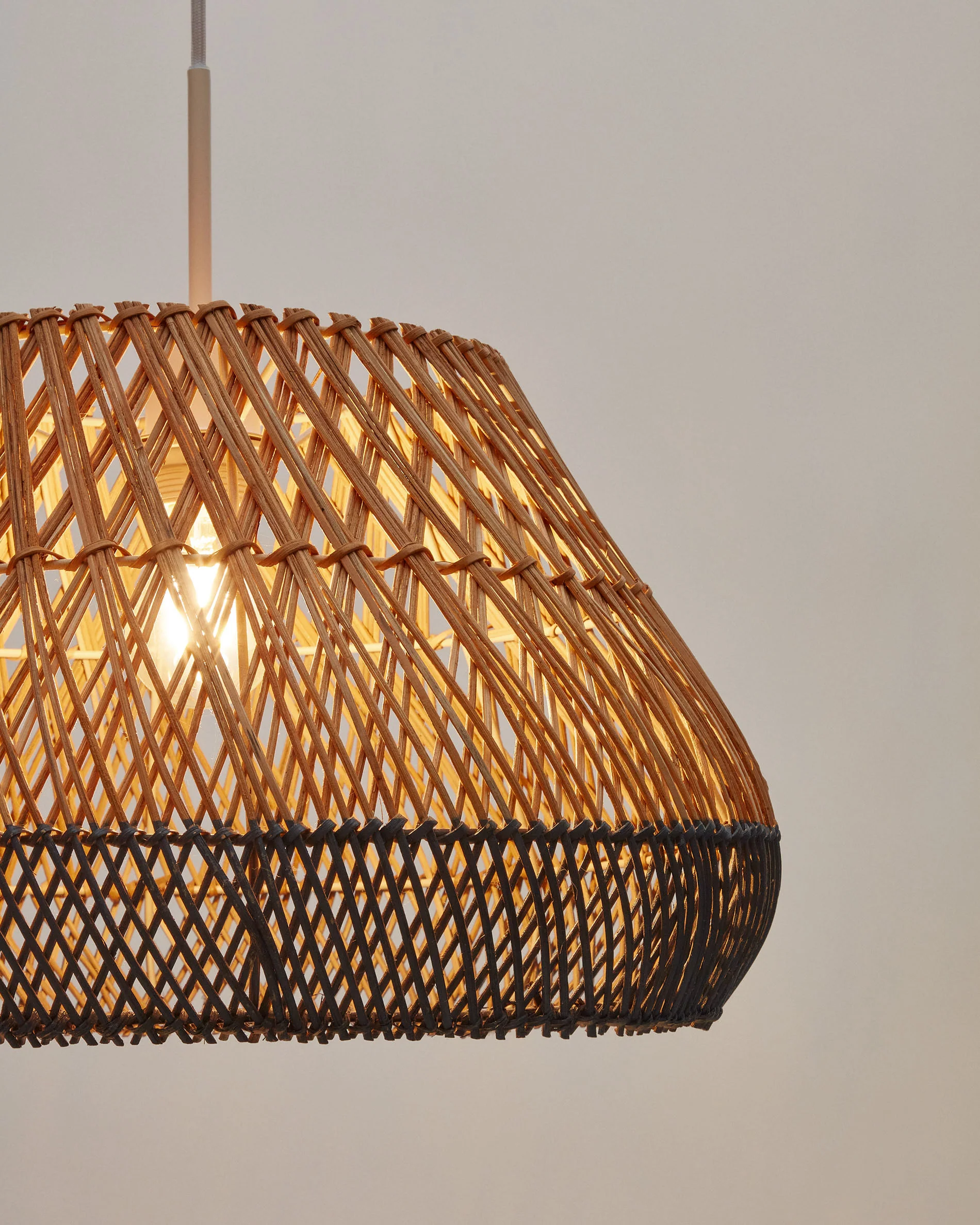 Daro Lampenschirm für Pendelleuchte aus Rattan mit natürlichem und blauem Finish Ø 45 cm - Image 4