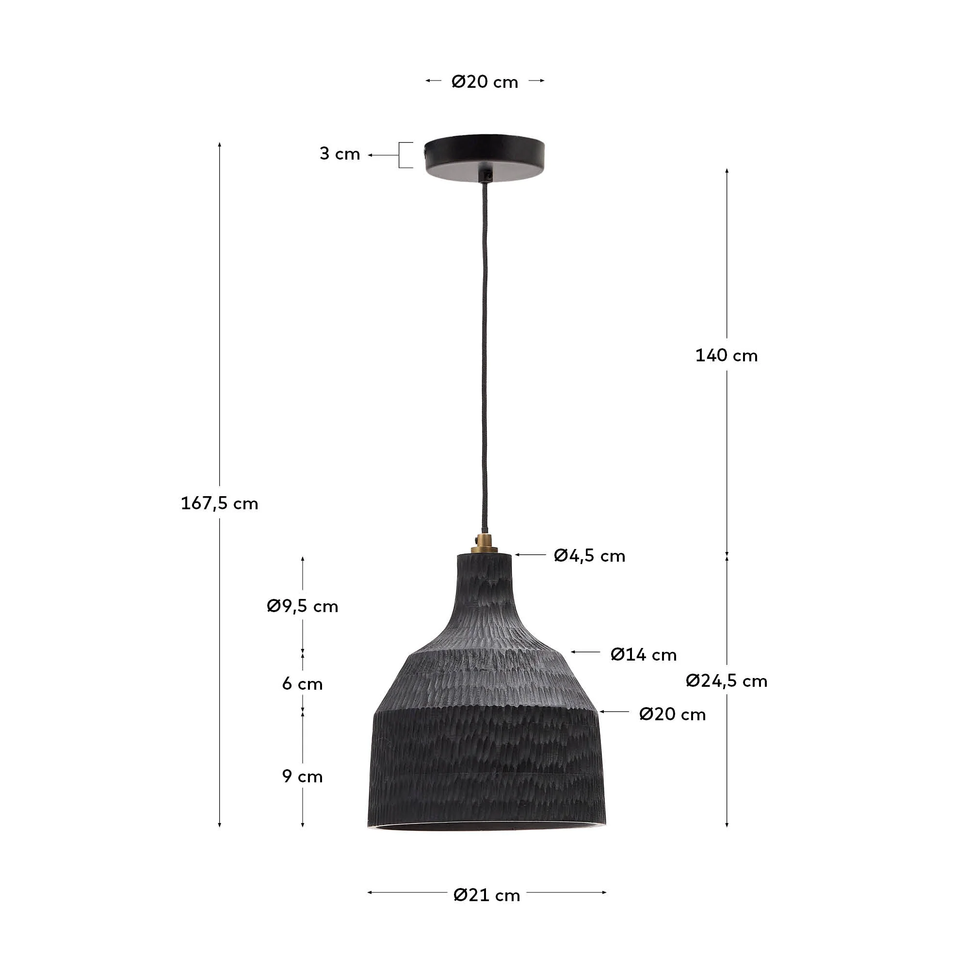 Deckenleuchte Amire aus Holz mit schwarzem Finish Ø 21 cm - Image 7