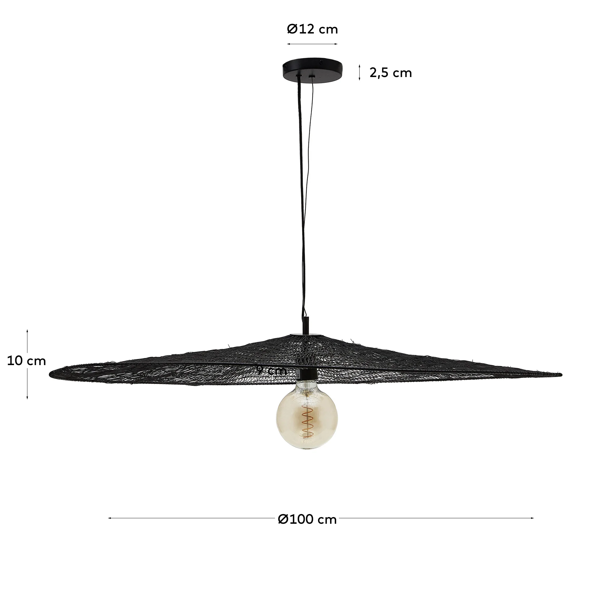 Deckenleuchte Makai aus Metall mit schwarzem Finish Ø 100 cm - Image 4