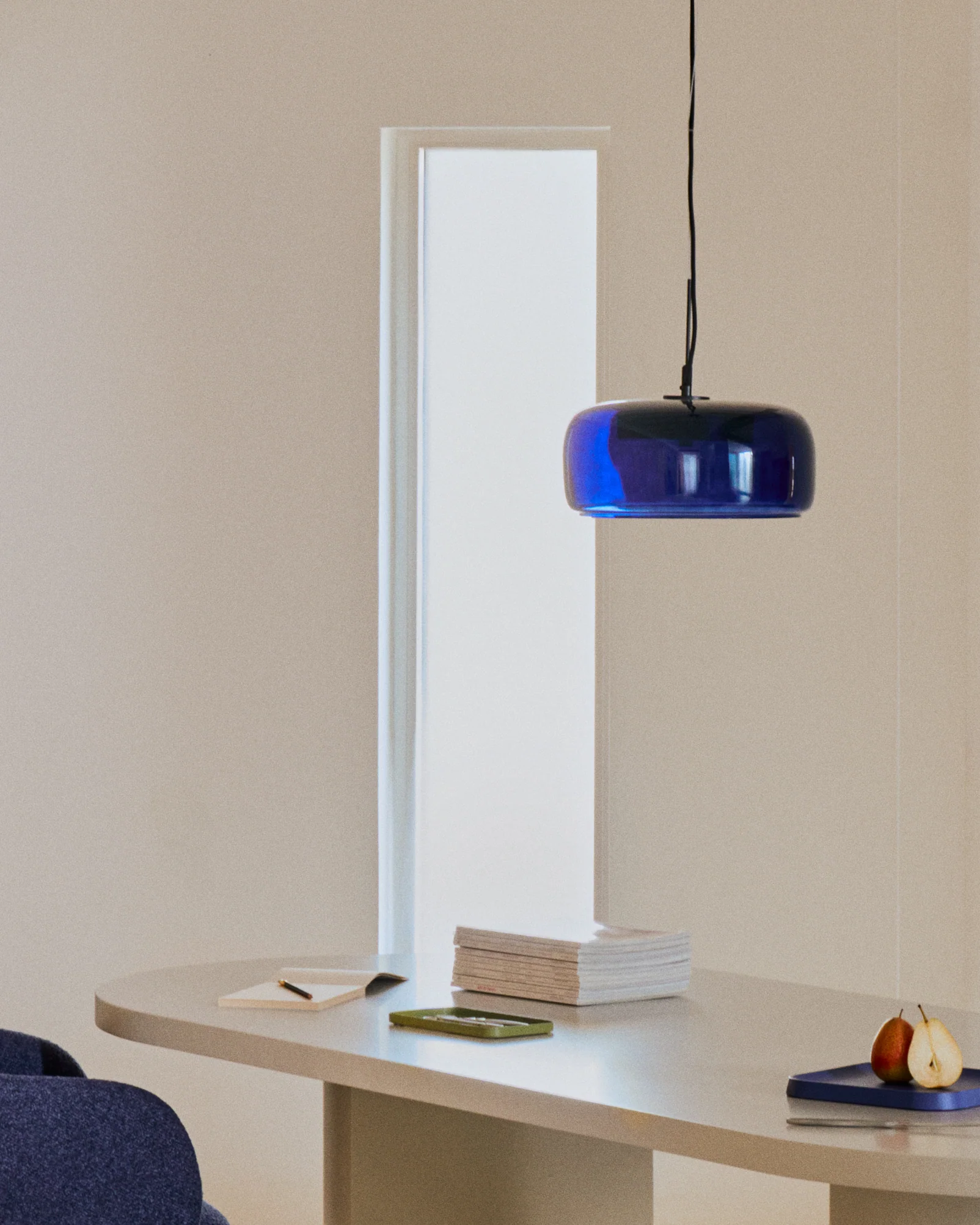 Deckenleuchte Reig aus blauem Glas Ø 38 cm - Image 3