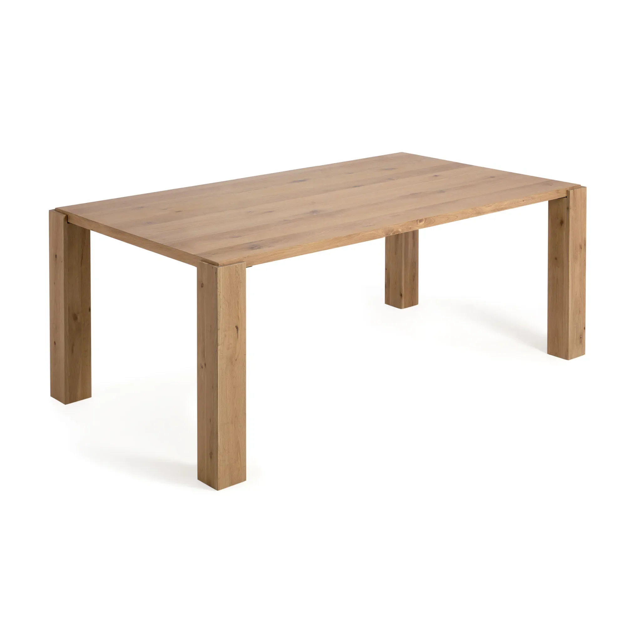 Deyanira Tisch mit Eichenfurnier und massiven Eichenbeinen 200 x 100 cm