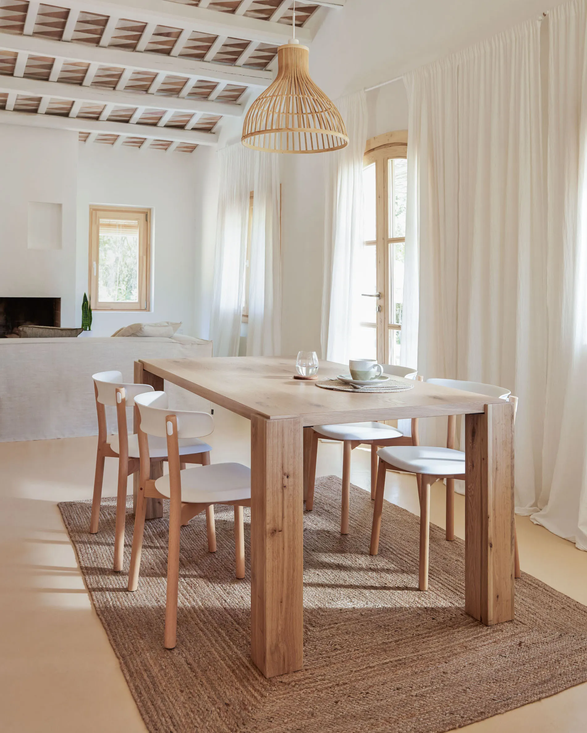 Deyanira Tisch mit Eichenfurnier und massiven Eichenbeinen 200 x 100 cm - Image 2