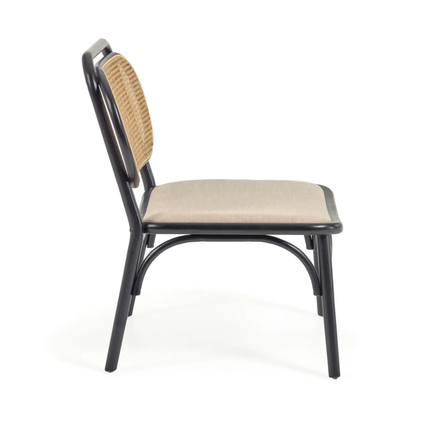 Doriane Sessel massive Ulme schwarzes Lackfinish gepolsterter Sitz - Image 2
