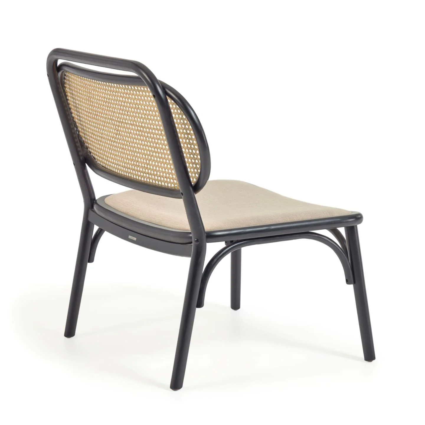 Doriane Sessel massive Ulme schwarzes Lackfinish gepolsterter Sitz - Image 3