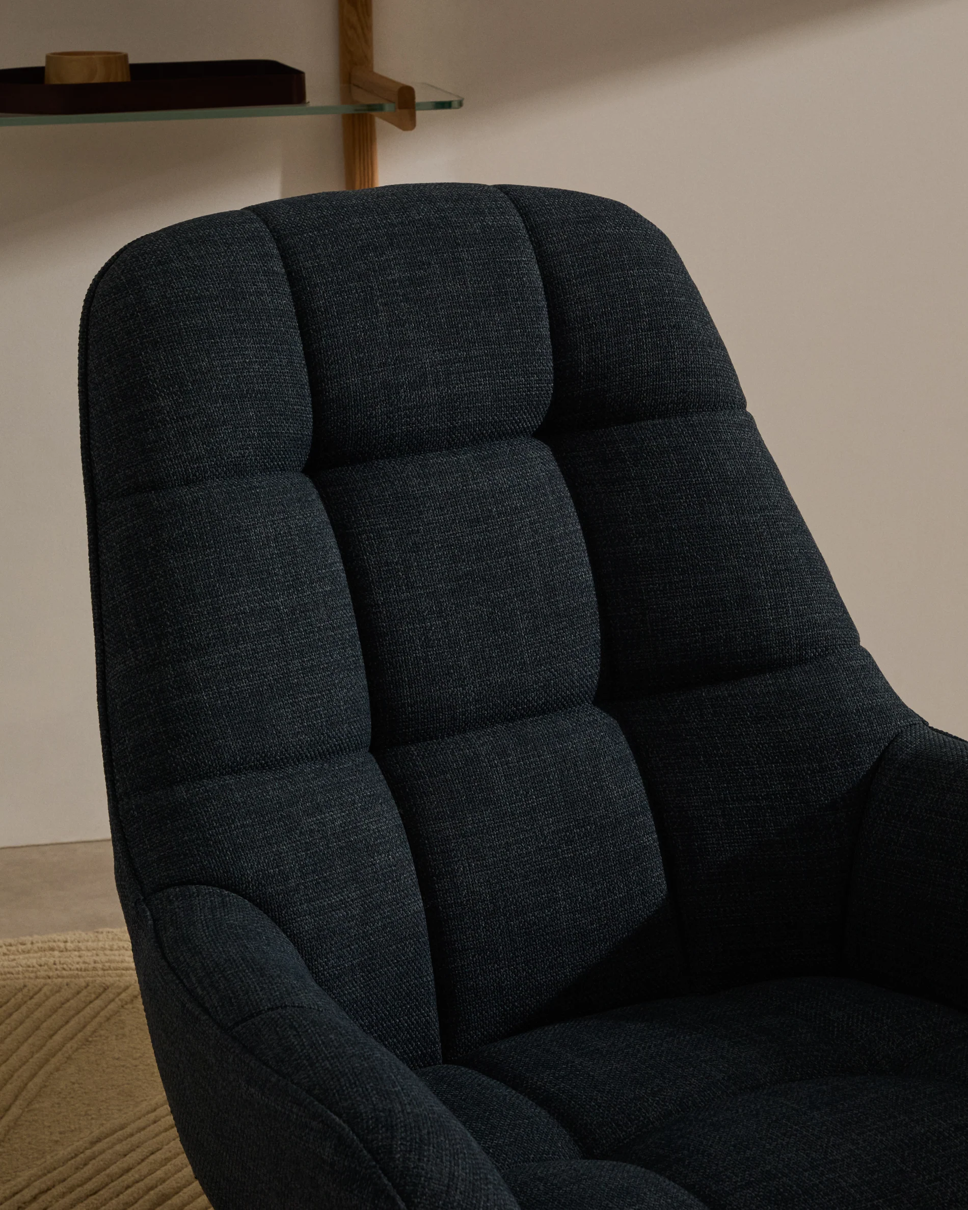 Drehsessel Jaspe blau und Metall mit grauer Oberfläche FSC 100% - Image 6