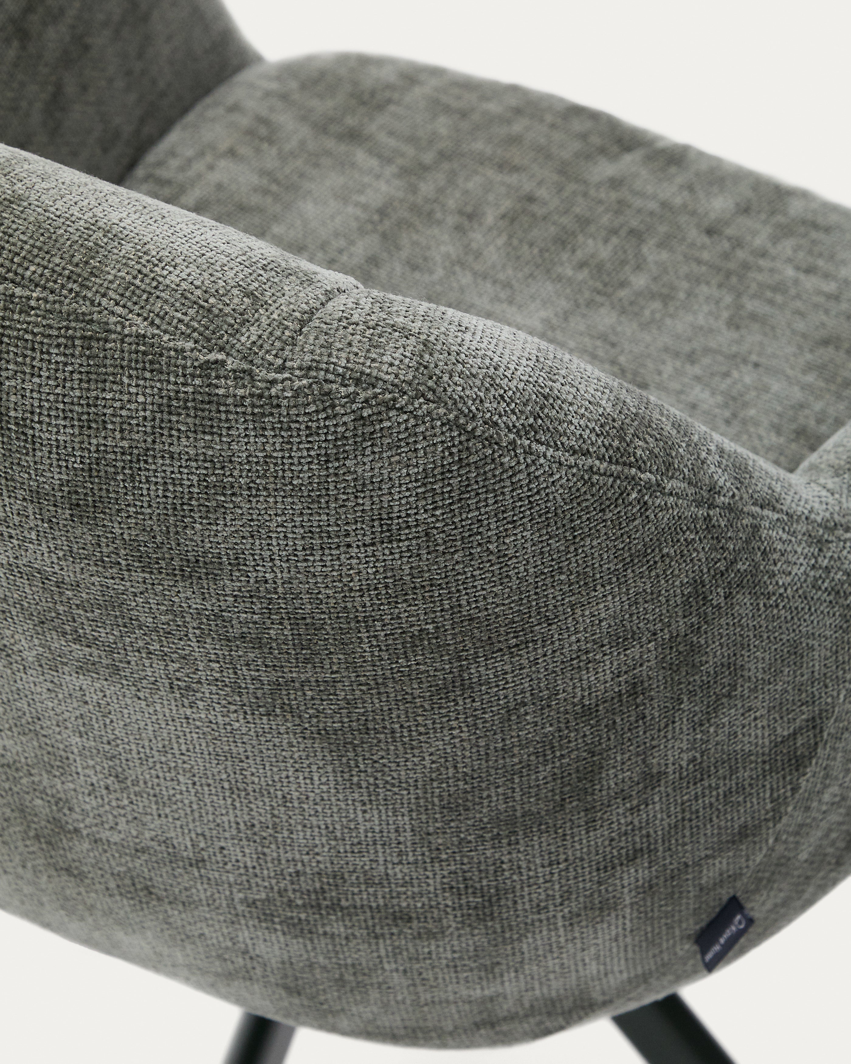 Drehstuhl Dorina aus grüner Chenille und Stahlbeinen mit grünem Finish - Image 9