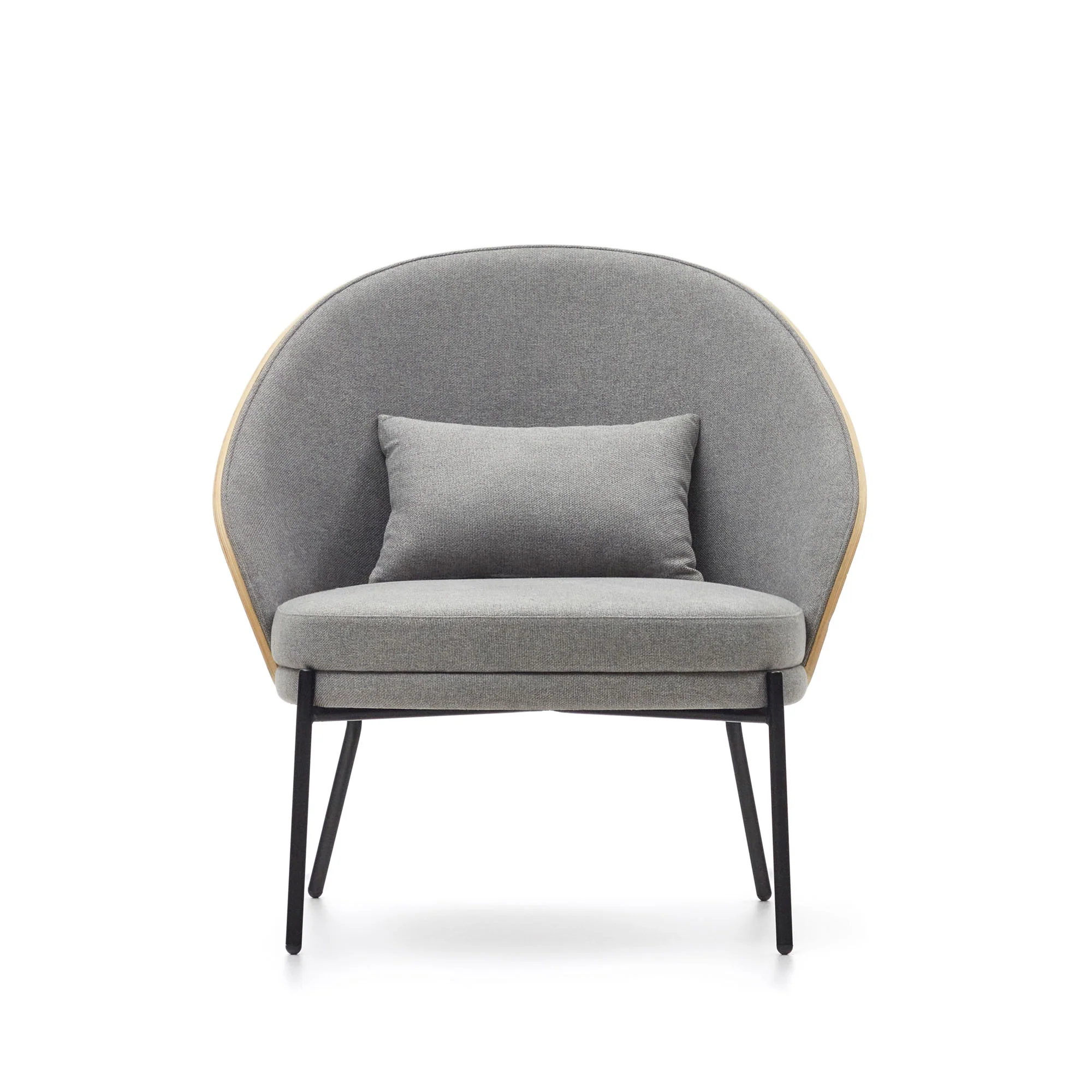 Eamy Sessel hellgrau Eschenfurnier mit natürlichem Finish und Metall in Schwarz - Image 6