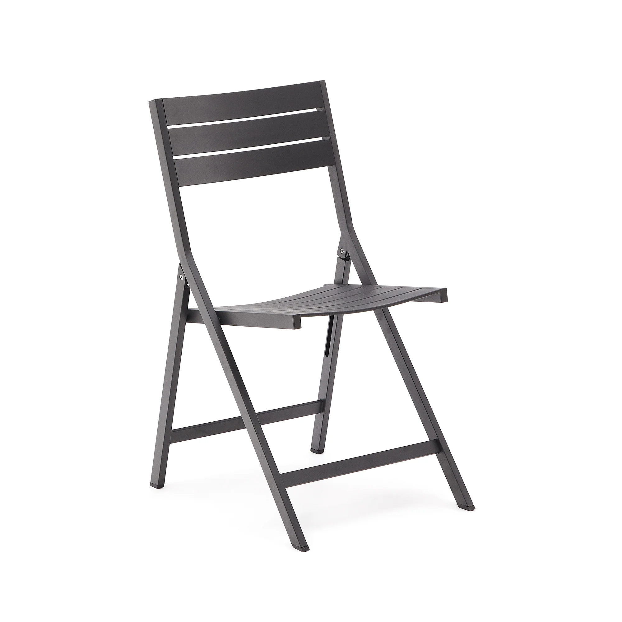 Faltbarer GartenstuhlTorreta aus Aluminium mit dunkelgrauem Finish