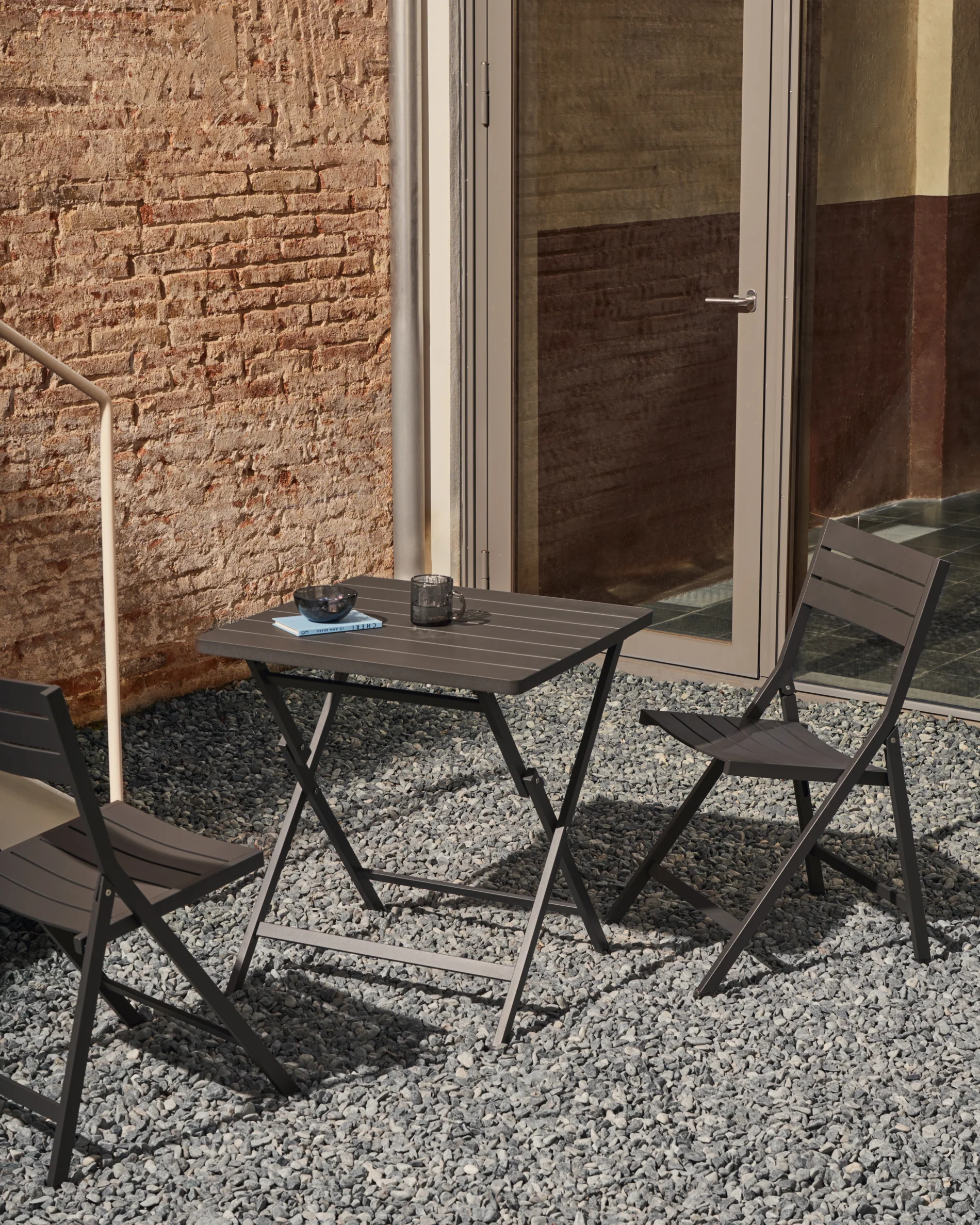 Faltbarer GartenstuhlTorreta aus Aluminium mit dunkelgrauem Finish - Image 9