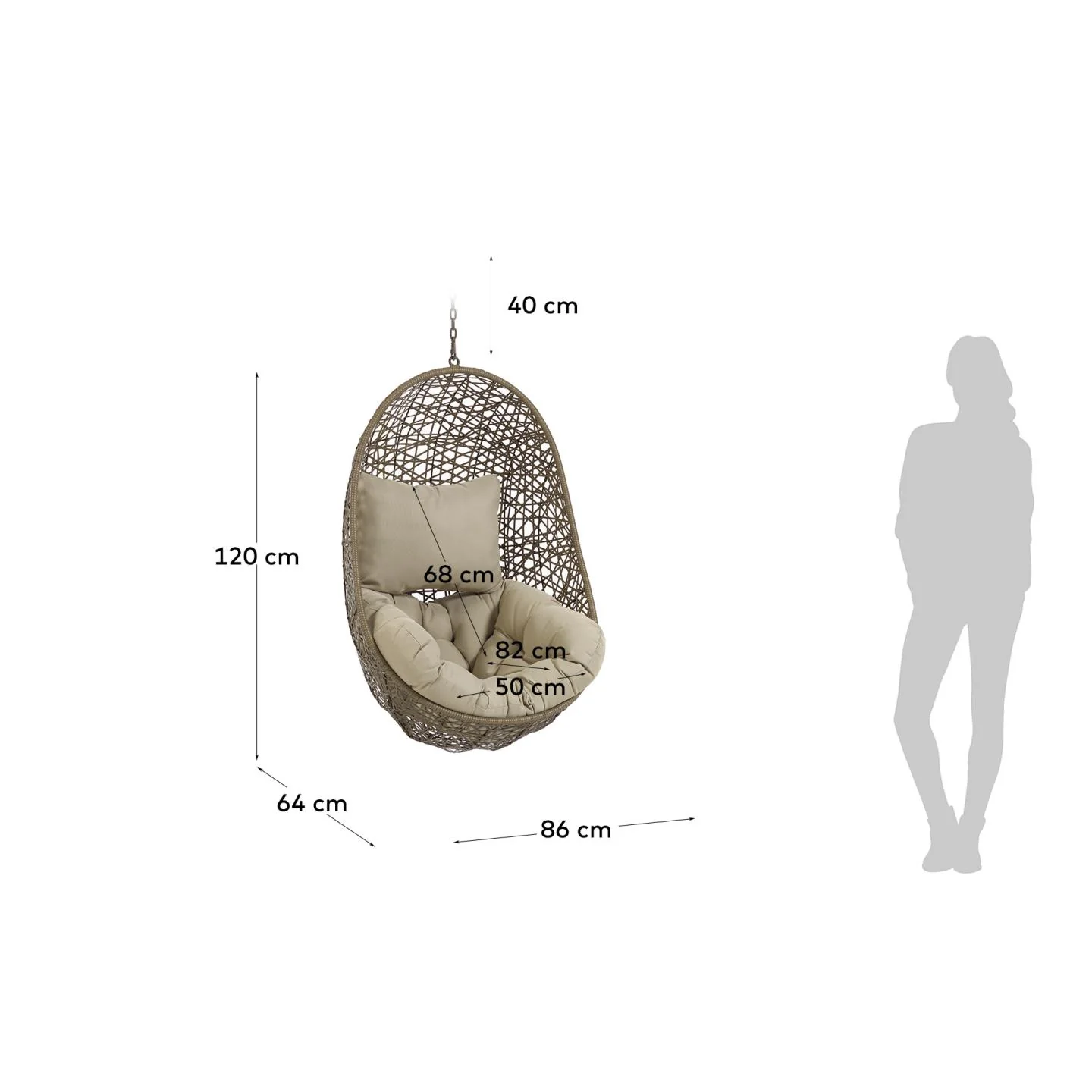 Fiorina Hängesessel Braun - Image 3