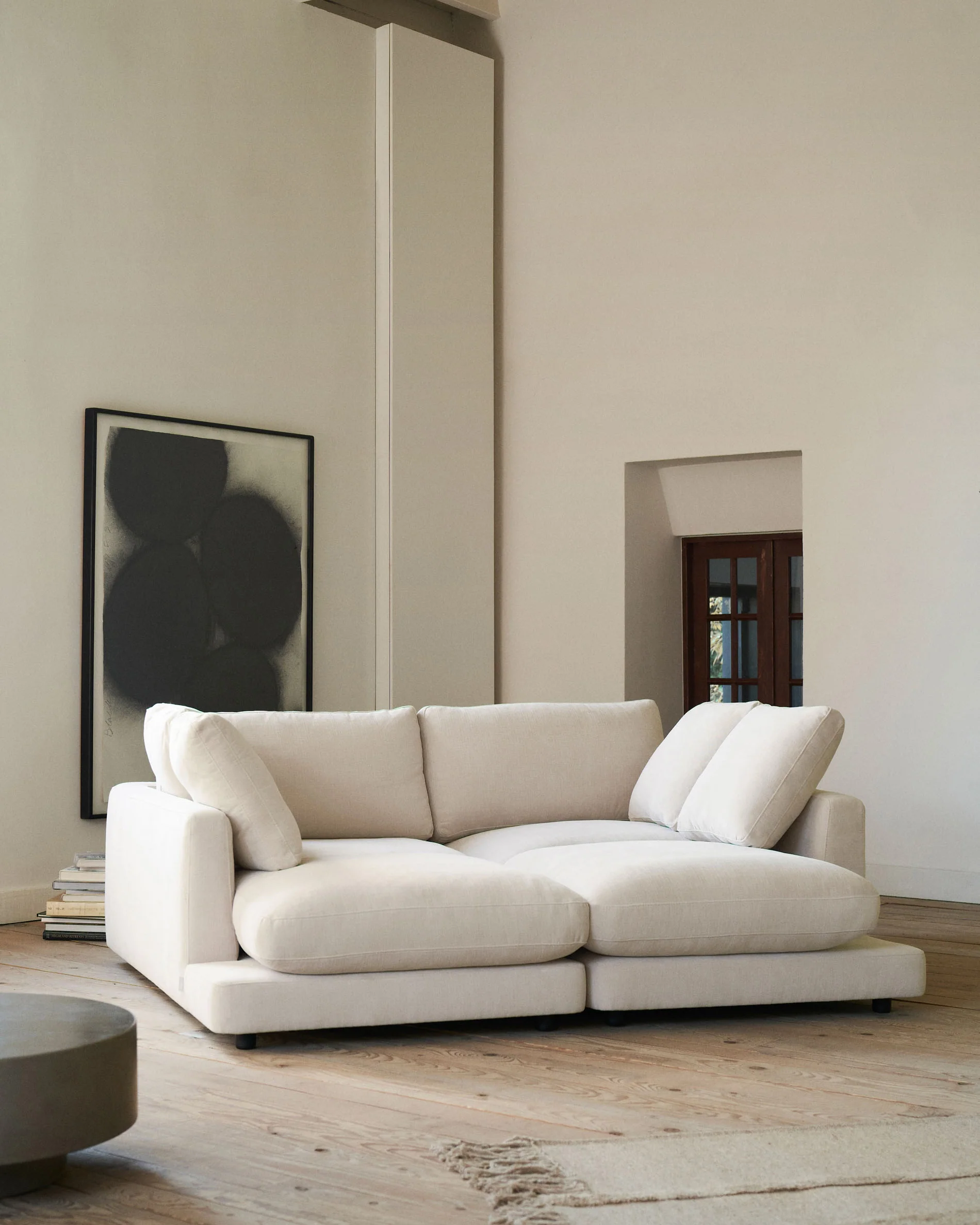 Gala 3-Sitzer Sofa mit doppelter Chaiselongue beige 210 cm - Image 5