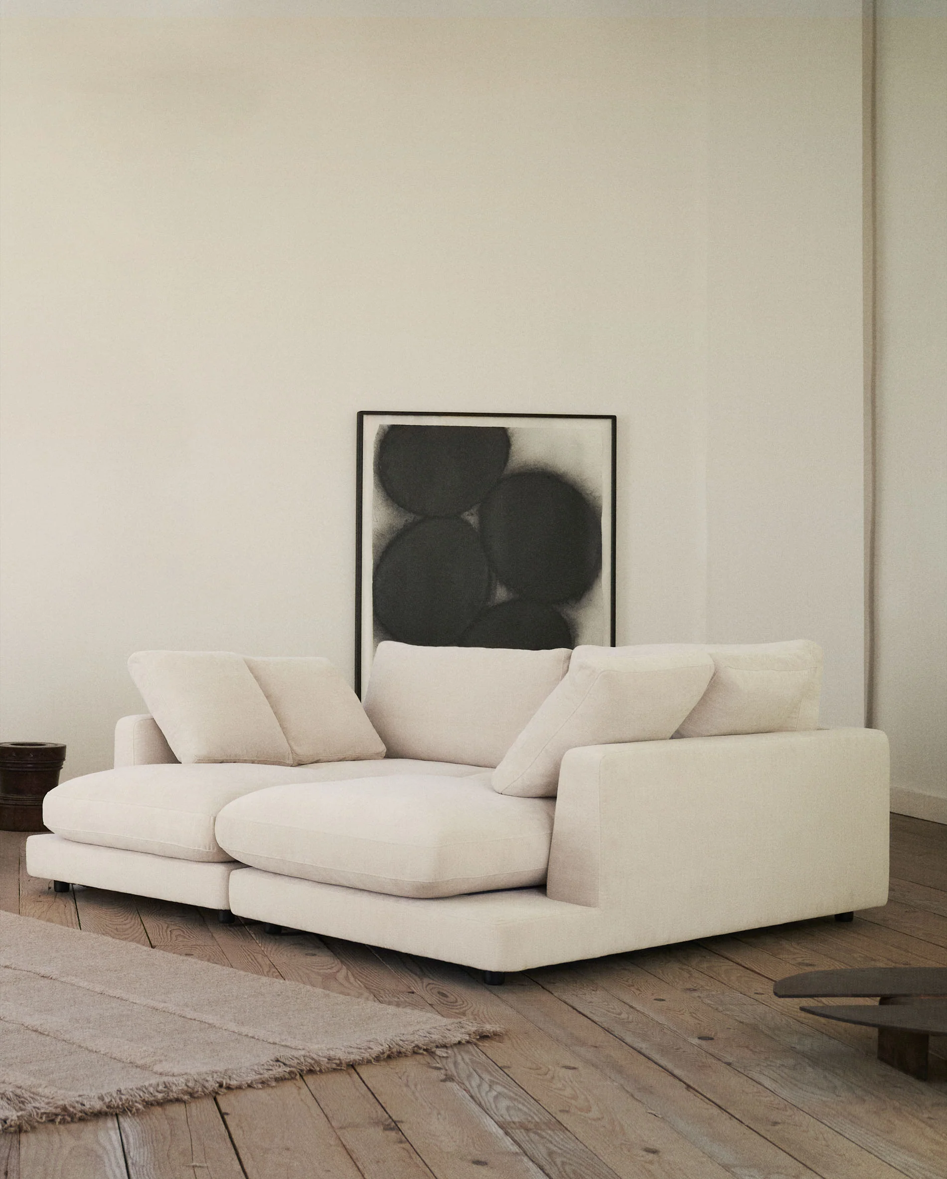 Gala 3-Sitzer Sofa mit doppelter Chaiselongue beige 210 cm - Image 6