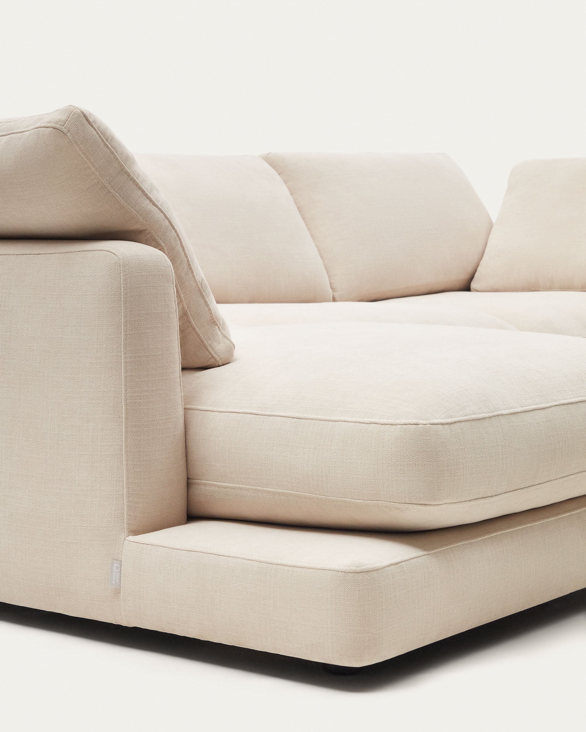 Gala 3-Sitzer Sofa mit doppelter Chaiselongue beige 210 cm - Image 9