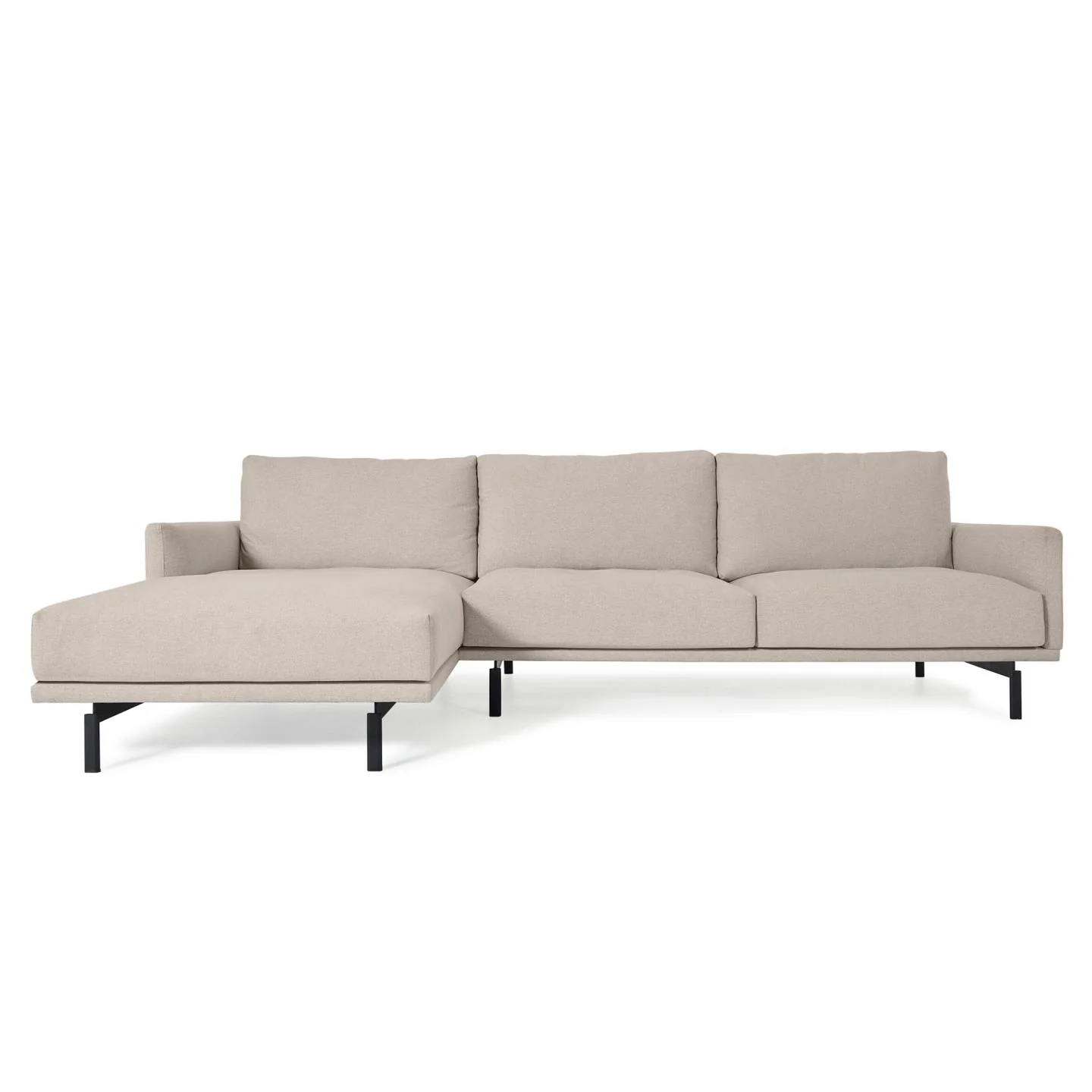 Galene 3-Sitzer Sofa beige mit Chaiselongue links 254 cm