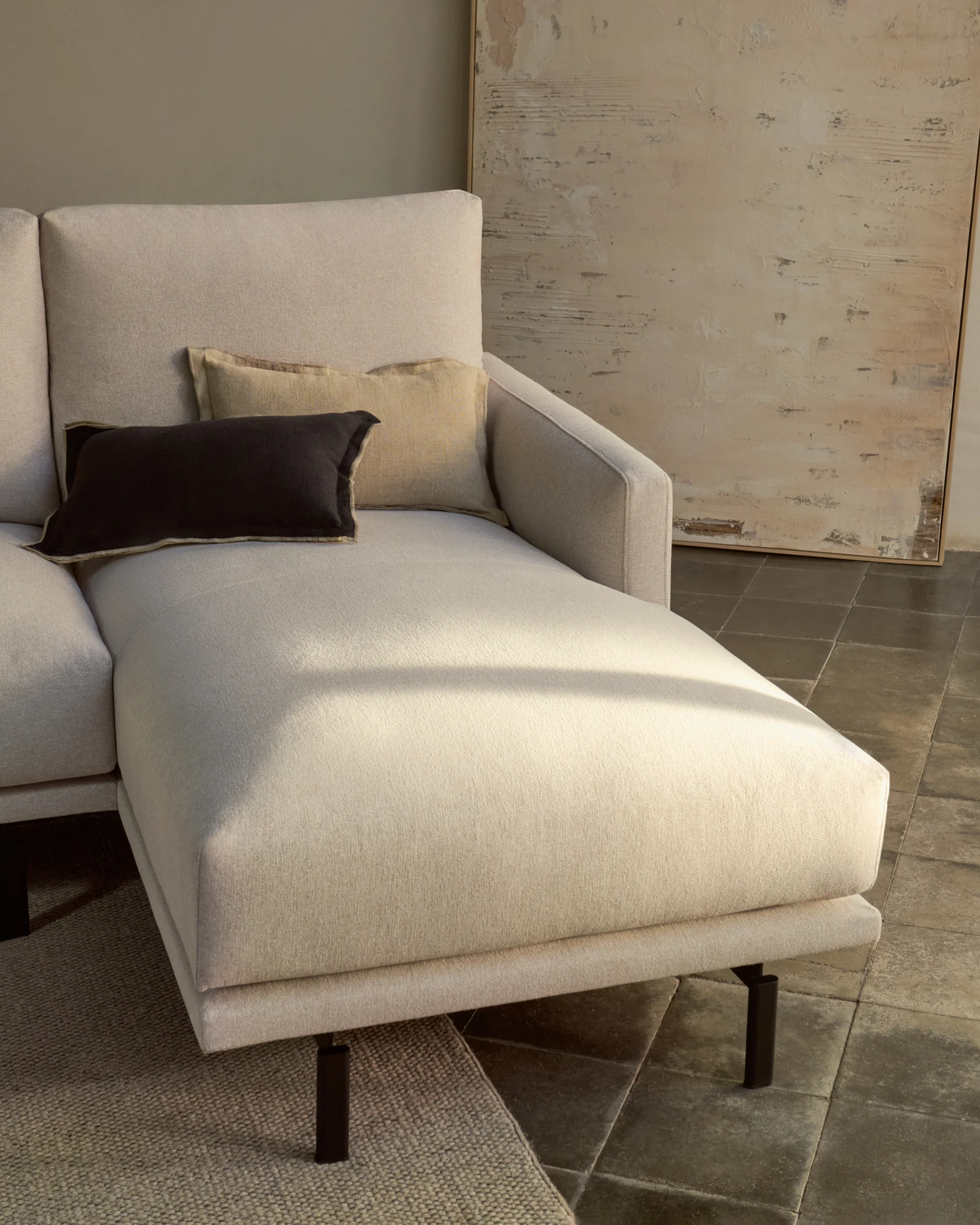 Galene 3-Sitzer Sofa beige mit Chaiselongue rechts 254 cm - Image 3