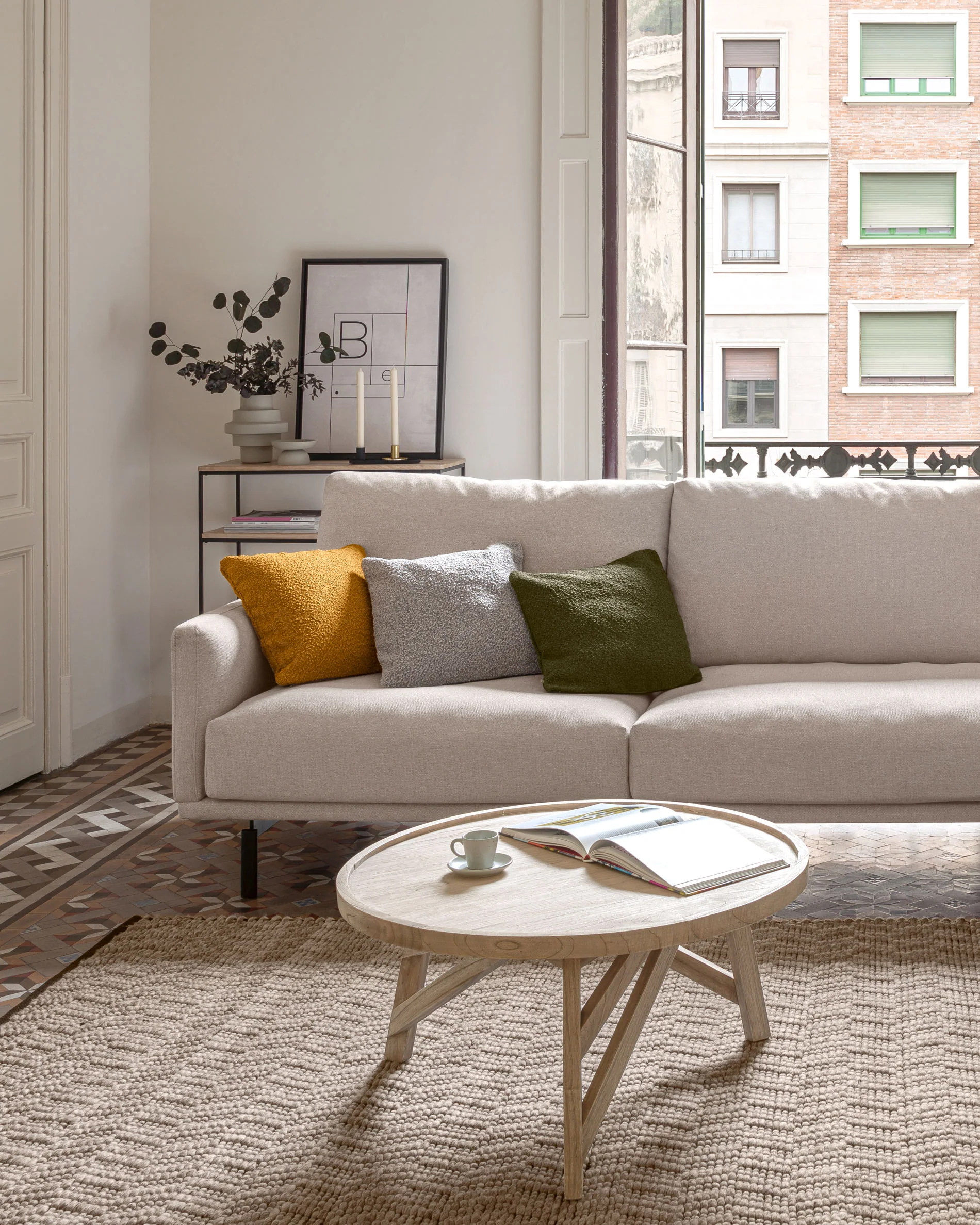 Galene 4-Sitzer Sofa beige mit Chaiselongue rechts 314 cm - Image 6