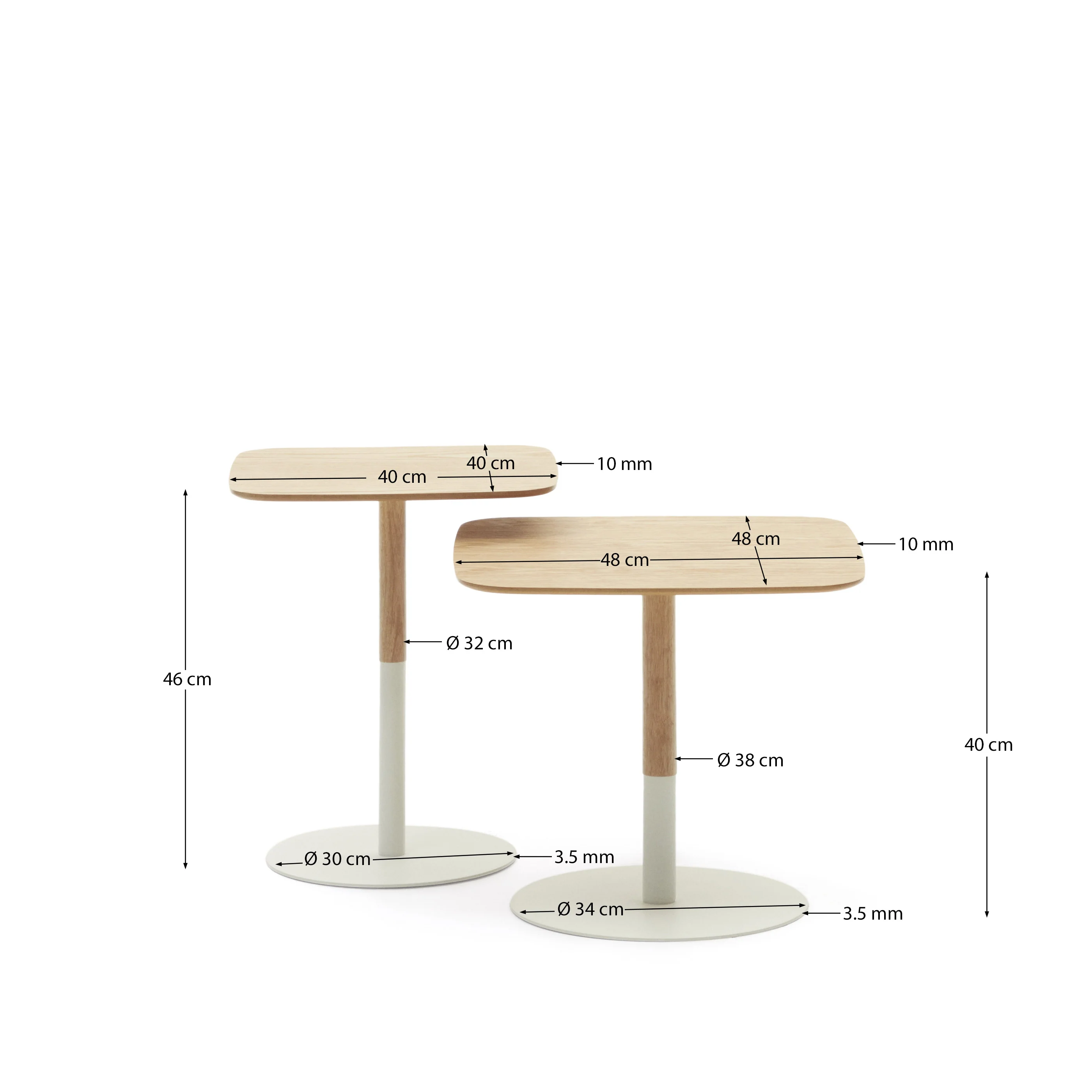 Watse 2-Set quadratische Beistelltischen - Image 3