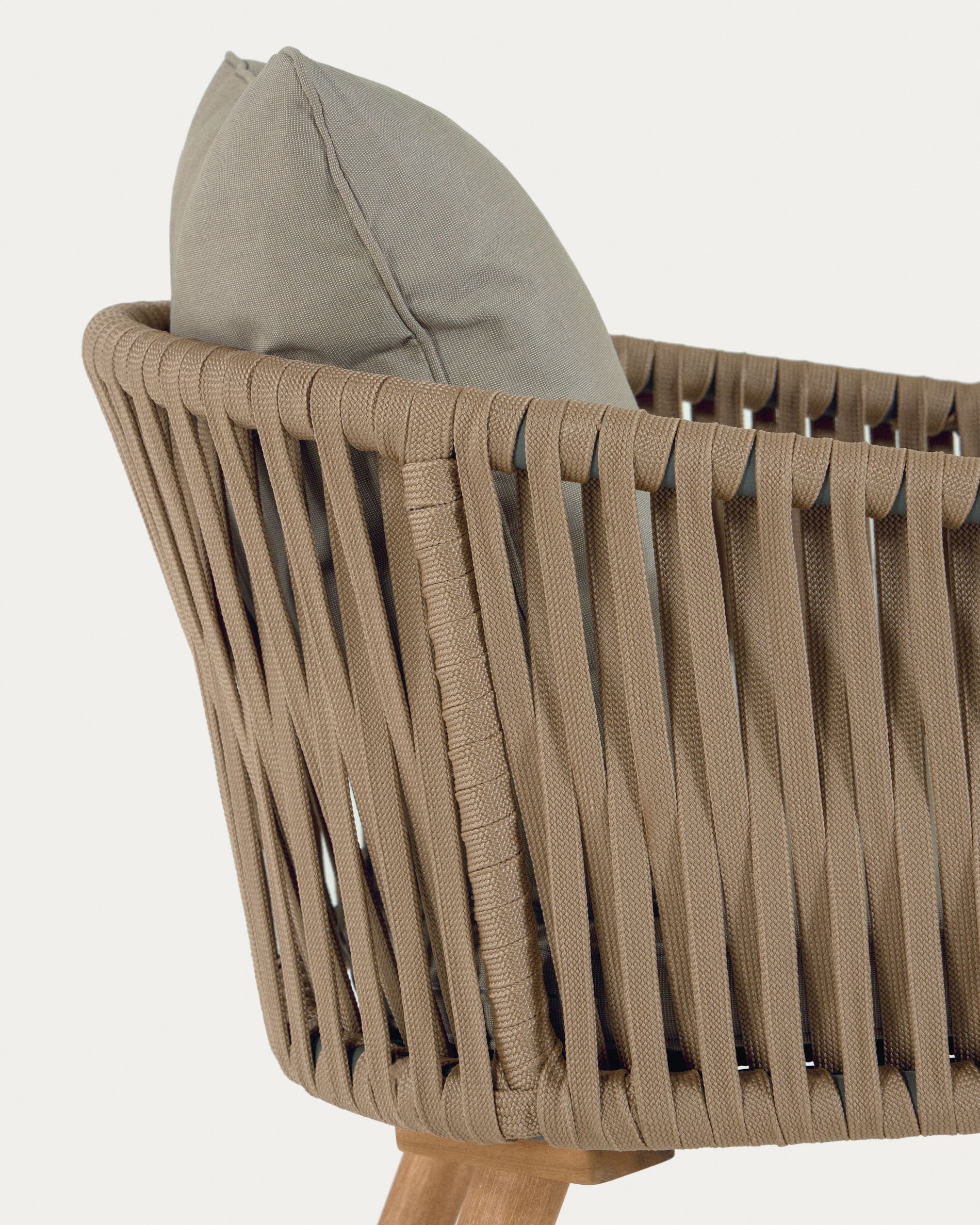 Hemilce Stuhl aus beigem Seil und Beinen aus massivem Akazienholz FSC 100% - Image 10