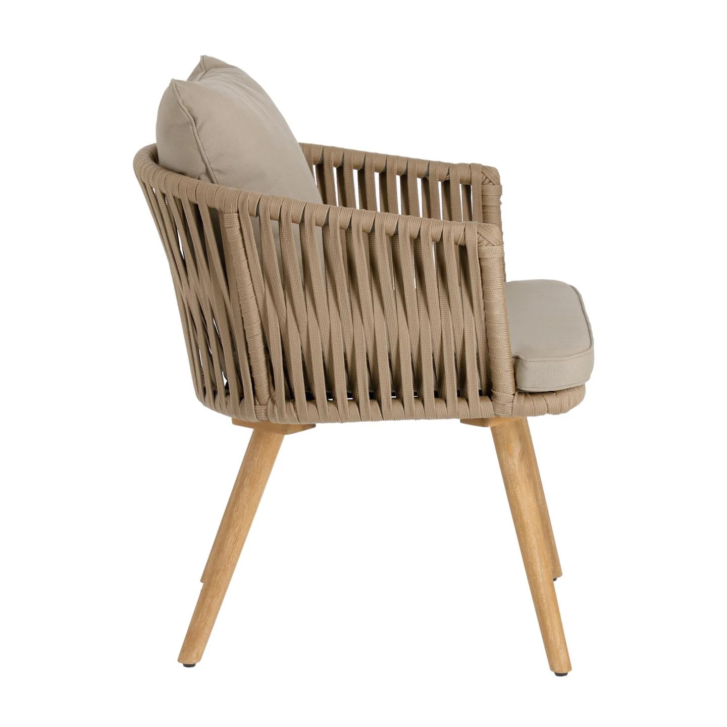 Hemilce Stuhl aus beigem Seil und Beinen aus massivem Akazienholz FSC 100% - Image 5