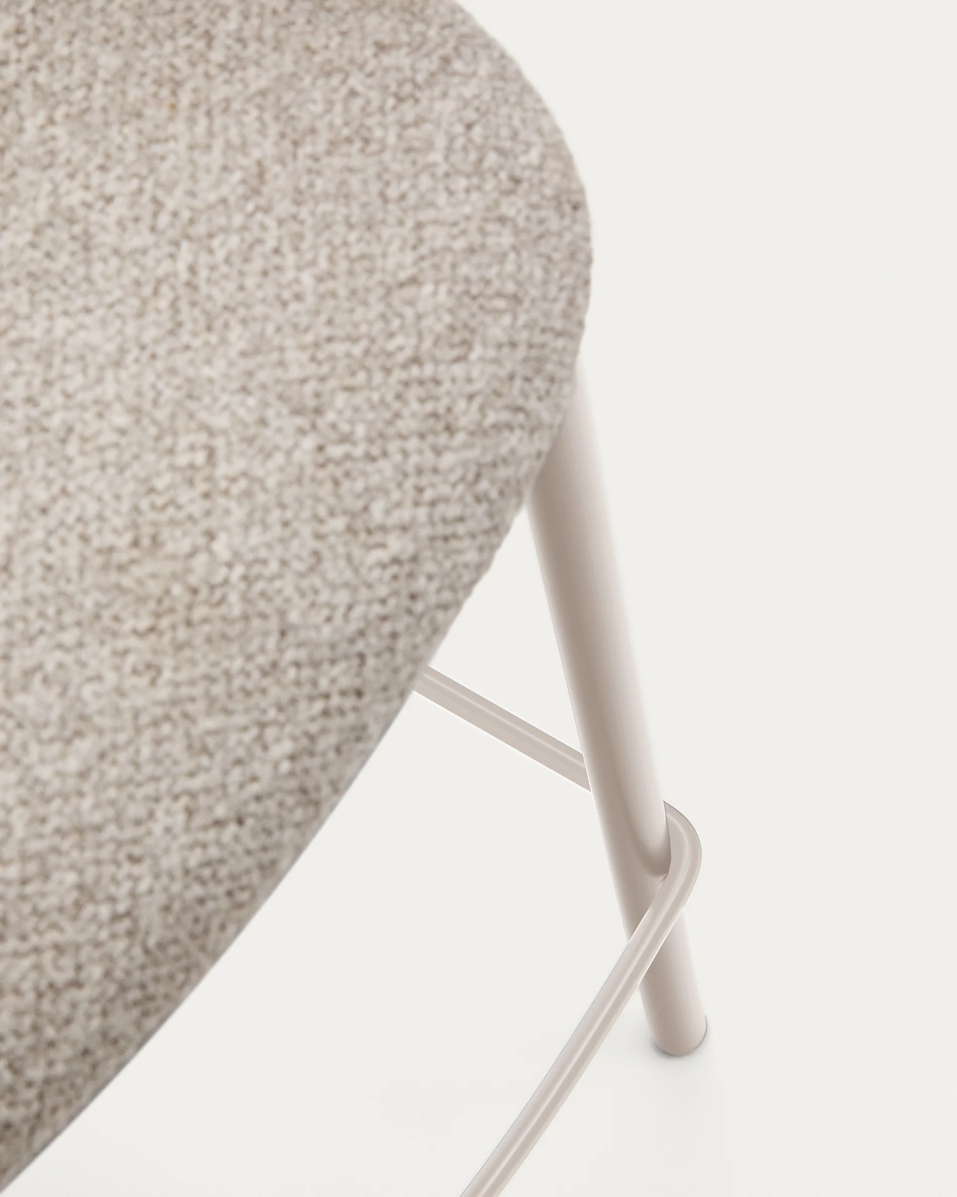 Hocker Maina aus grober beiger Chenille Stahlbeine mit beigem FinishFSC Mix Credit 65 cm - Image 8