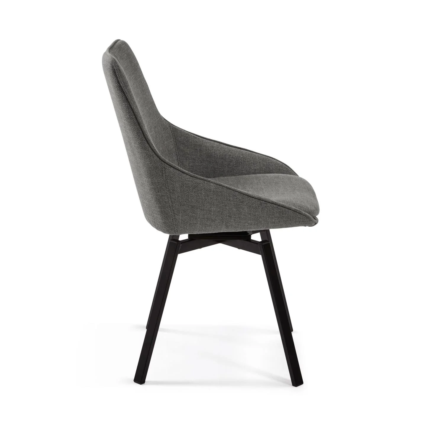Jenna Drehstuhl dunkelgrau und Stahlbeine mit schwarzem Finish FSC 100% - Image 2