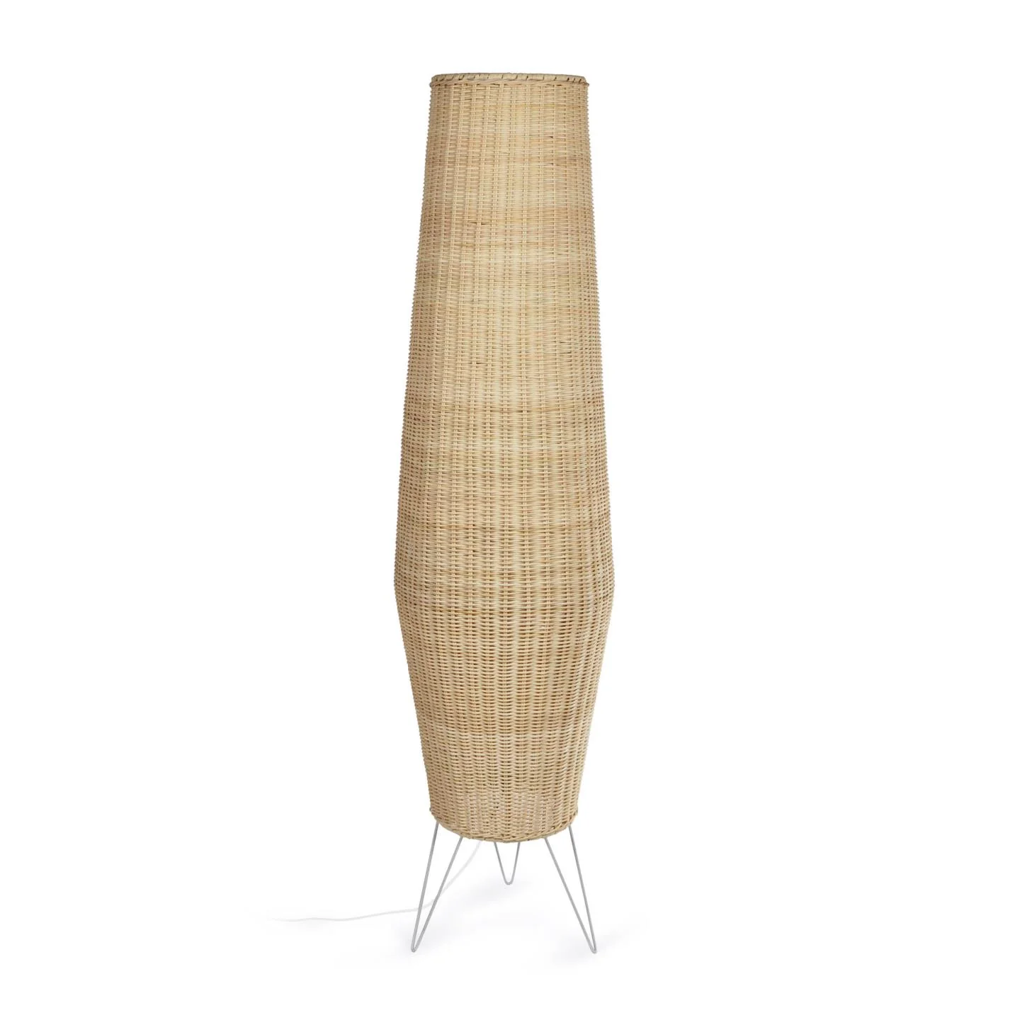 Kamaria große Stehlampe aus Rattan mit natürlichem Finish