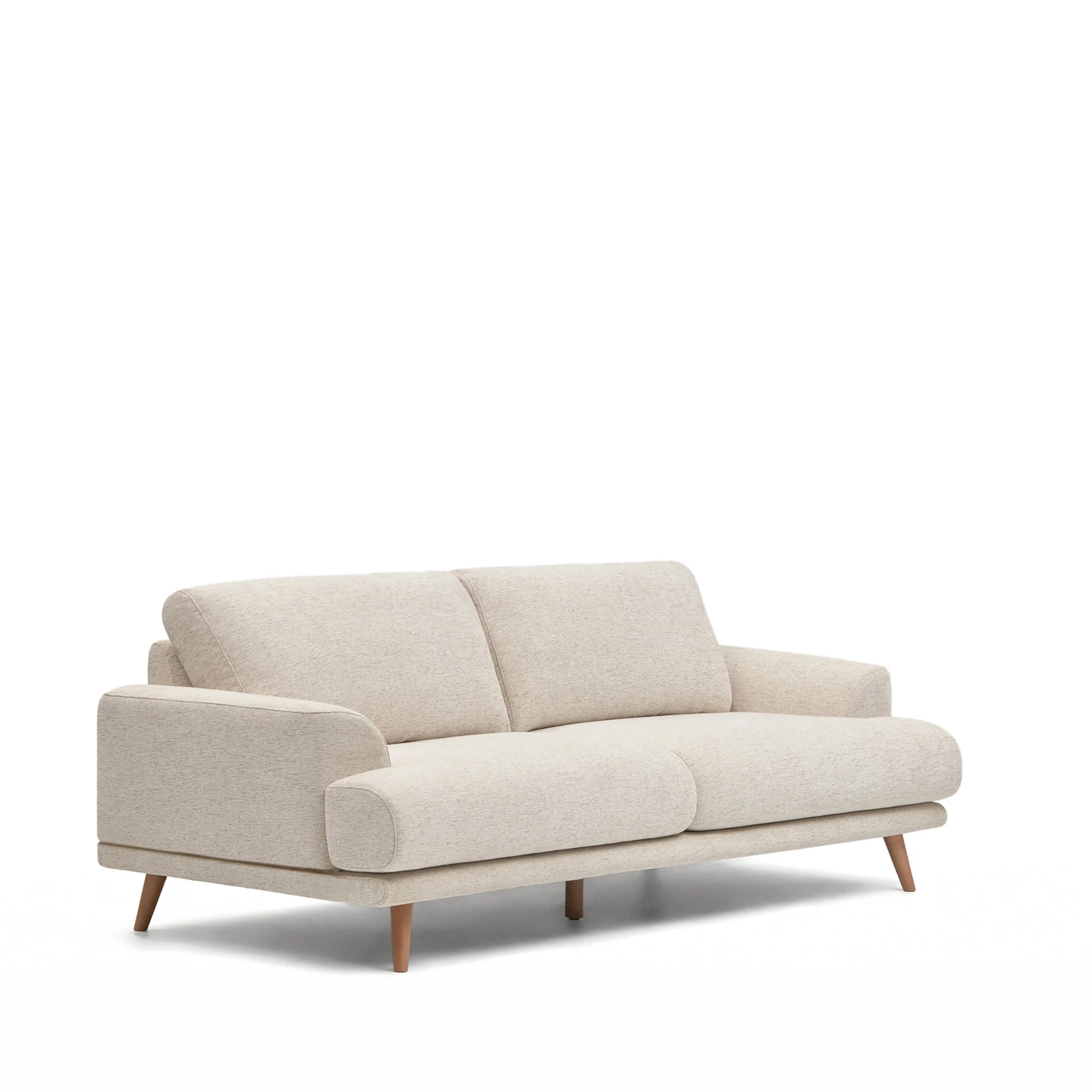 Karin 3-Sitzer-Sofa weiß und Beine aus massiver Buche 231 cm - Image 4