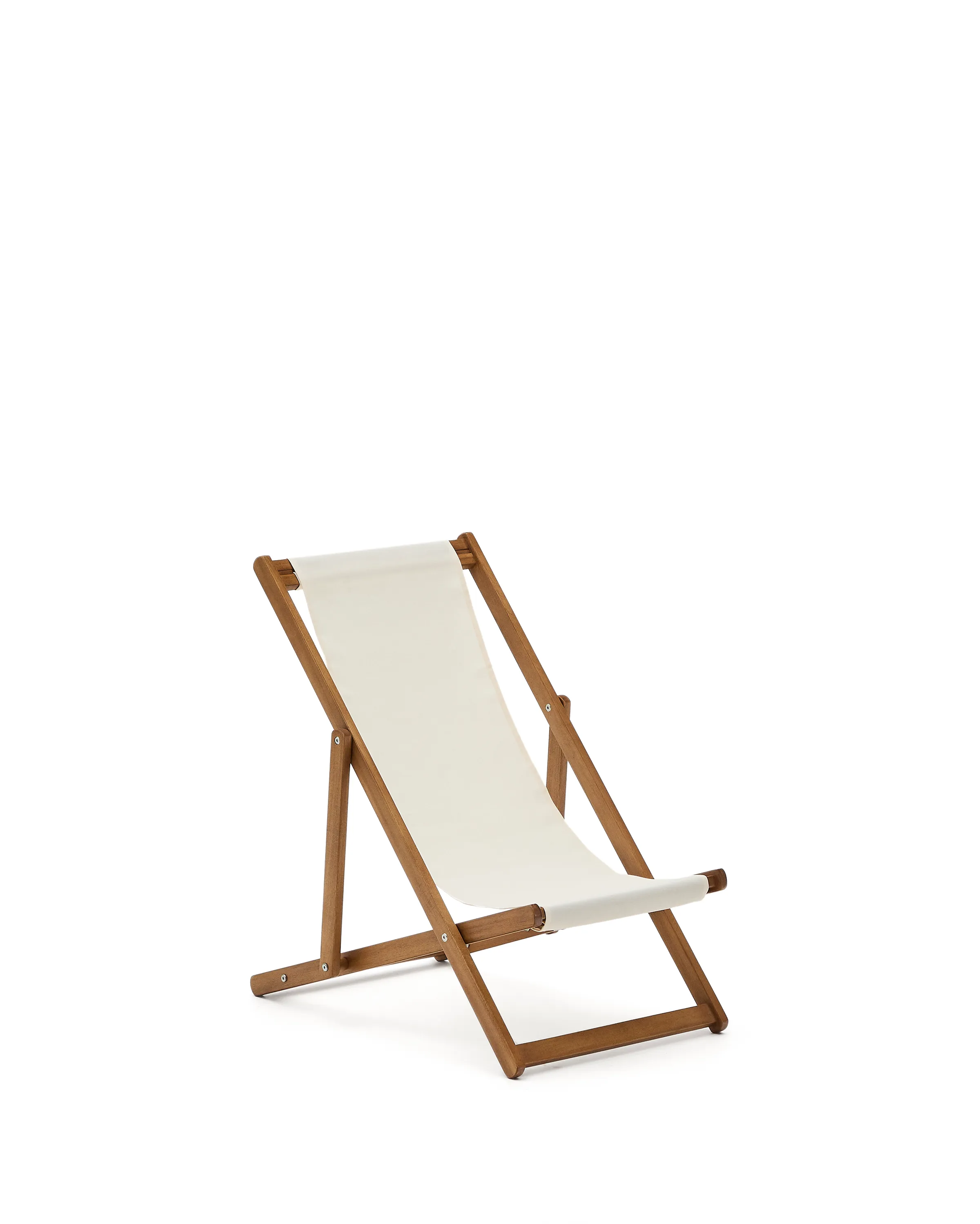 Klappbarer Outdoor-Liegestuhl Adredna für Kinder in Beige aus massivem Akazienholz FSC 100 %