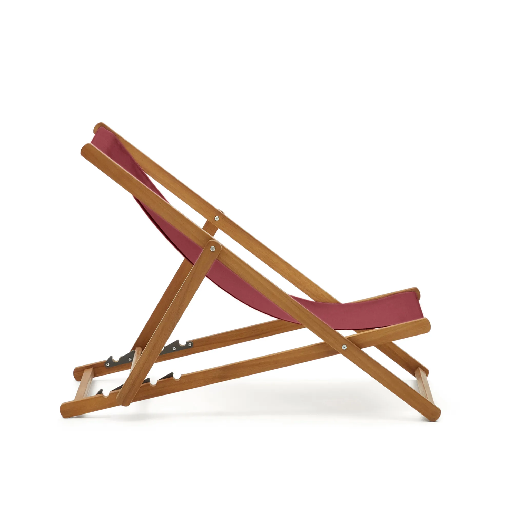 Klappbarer Outdoor-Liegestuhl Adredna in Weinrot aus massivem Akazienholz FSC 100% - Image 7
