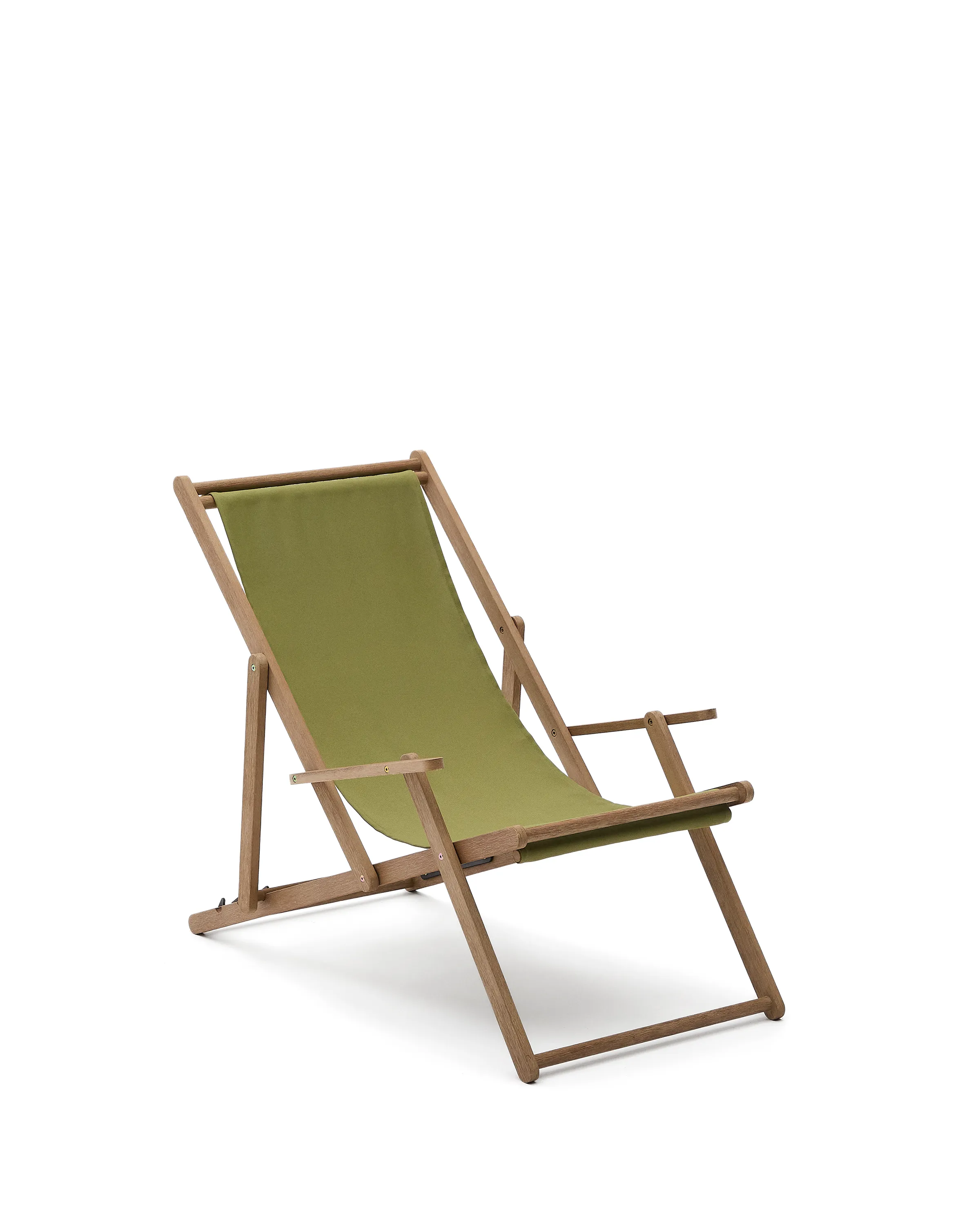 Klappbarer Outdoor-Liegestuhl Vilara in Grün aus massivem Akazienholz FSC 100%