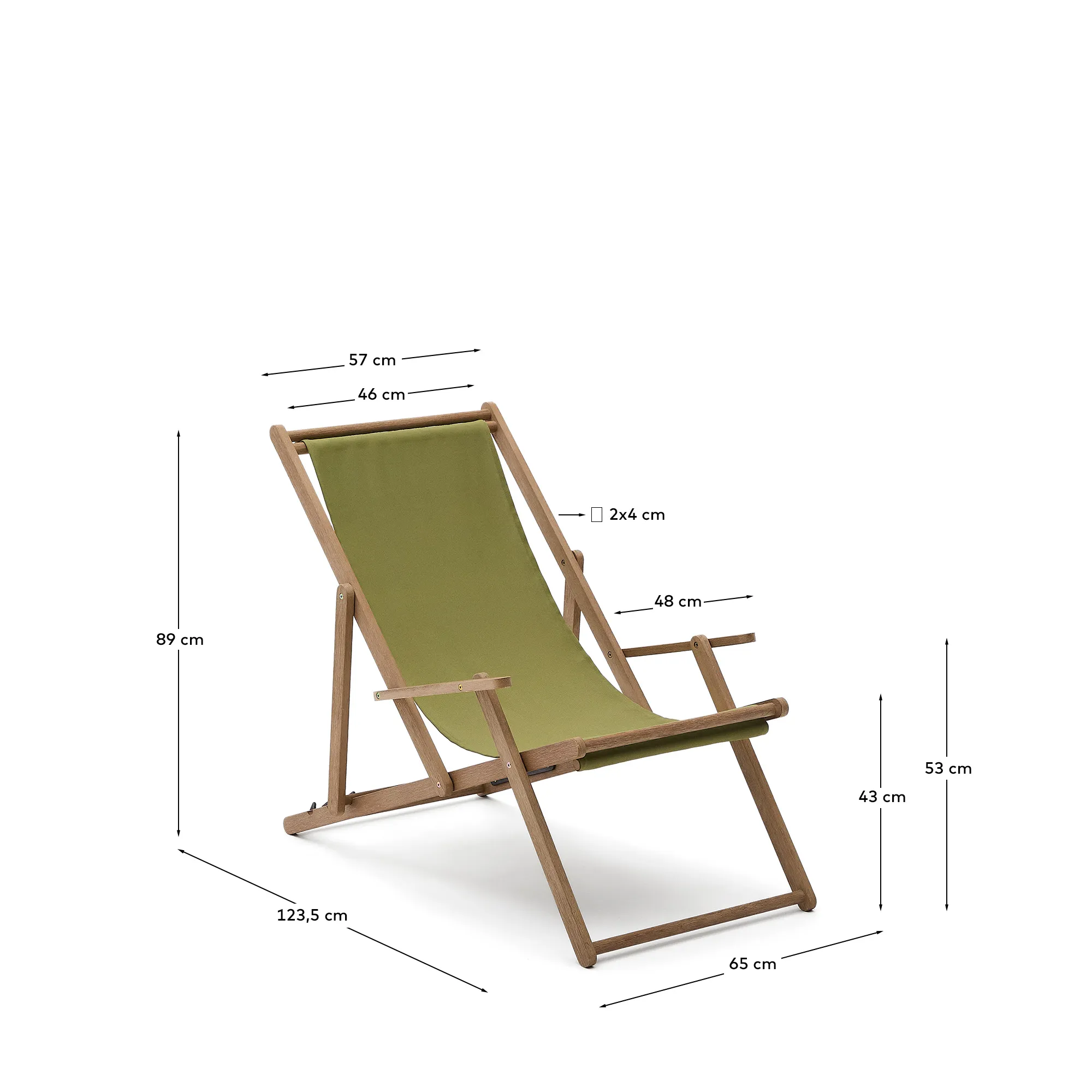 Klappbarer Outdoor-Liegestuhl Vilara in Grün aus massivem Akazienholz FSC 100% - Image 9