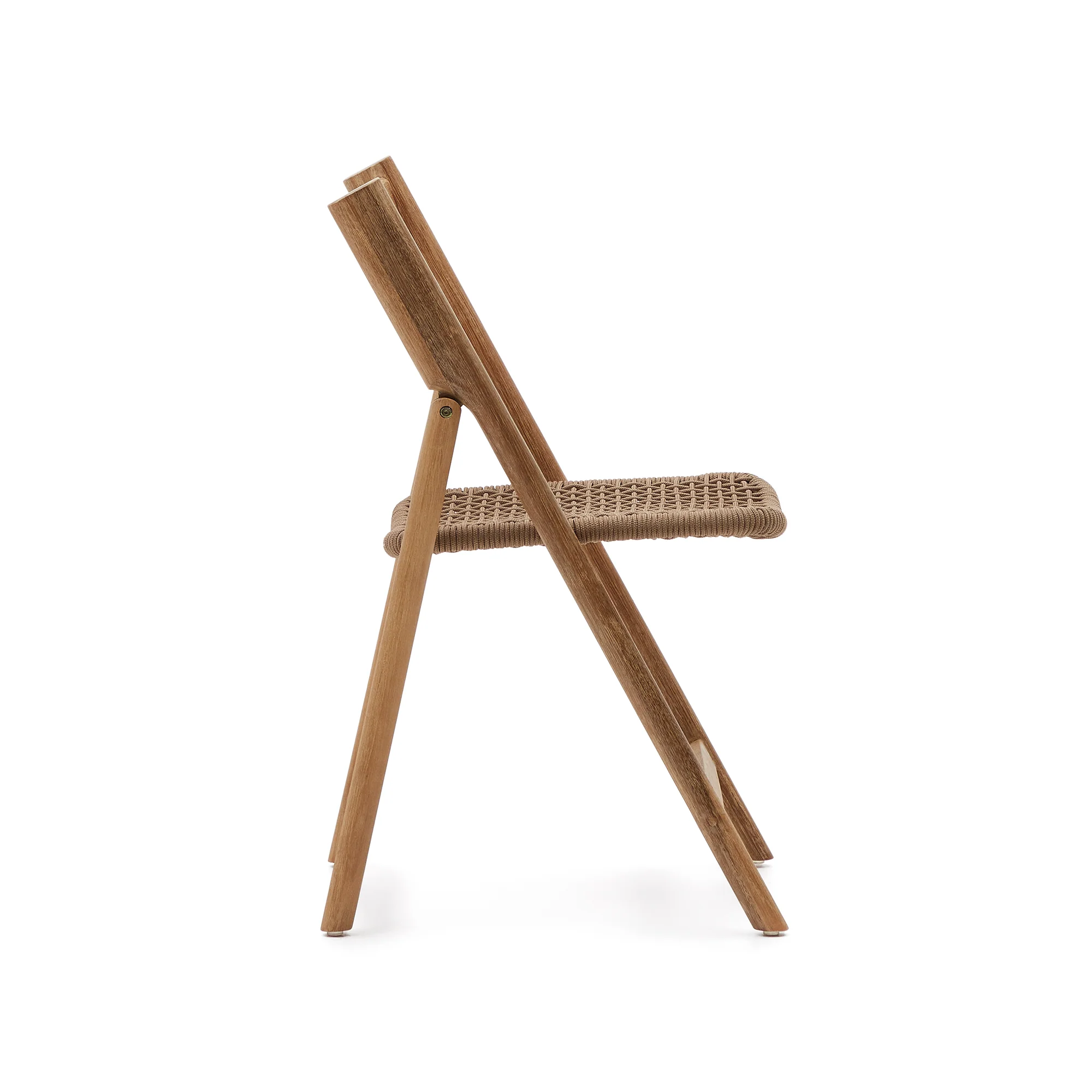 Klappstuhl Dandara aus Akazienmassivholz und einer Stahlstruktur mit geflochtener Sitzfläche in beige FSC 100% - Image 2