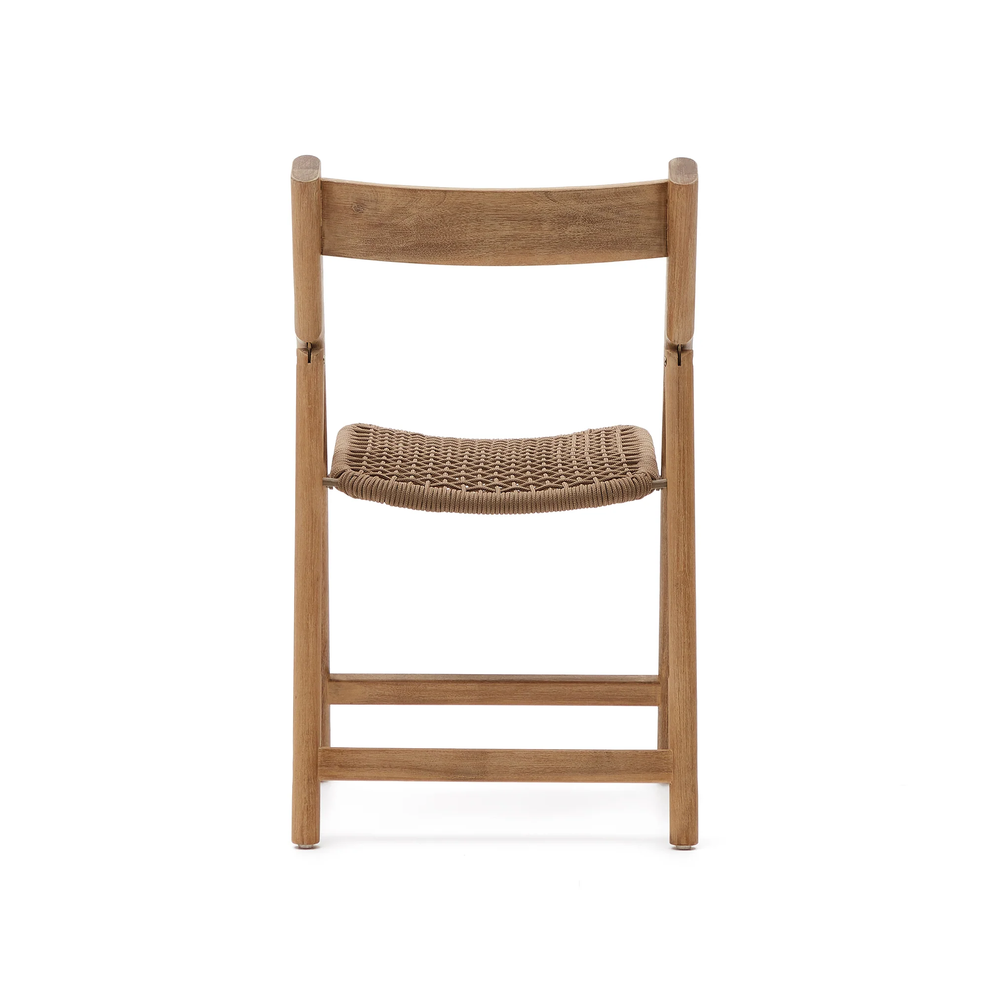 Klappstuhl Dandara aus Akazienmassivholz und einer Stahlstruktur mit geflochtener Sitzfläche in beige FSC 100% - Image 5