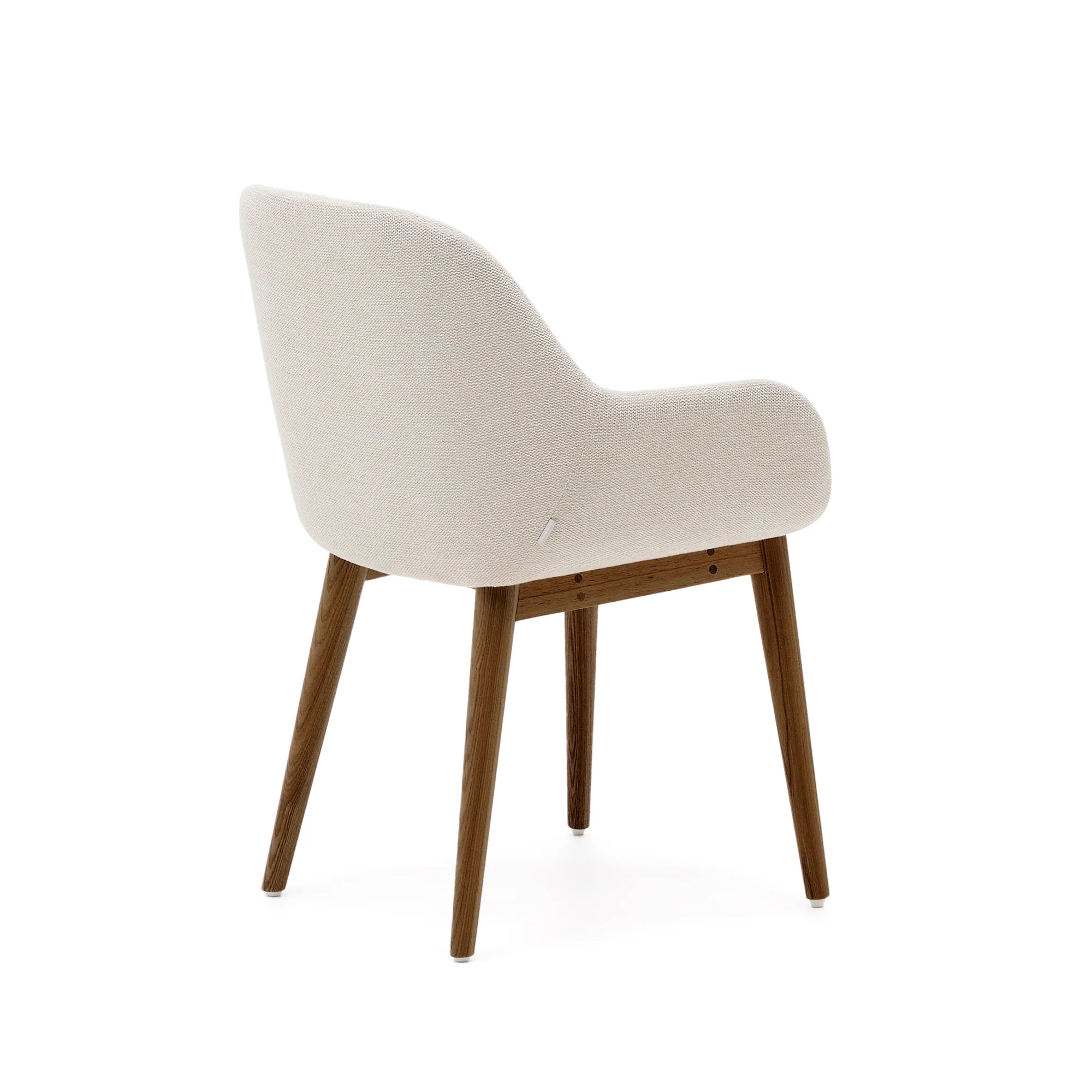 Konna Stuhl in Beige und Beine aus massivem Eschenholz mit dunklem Finish - Image 5