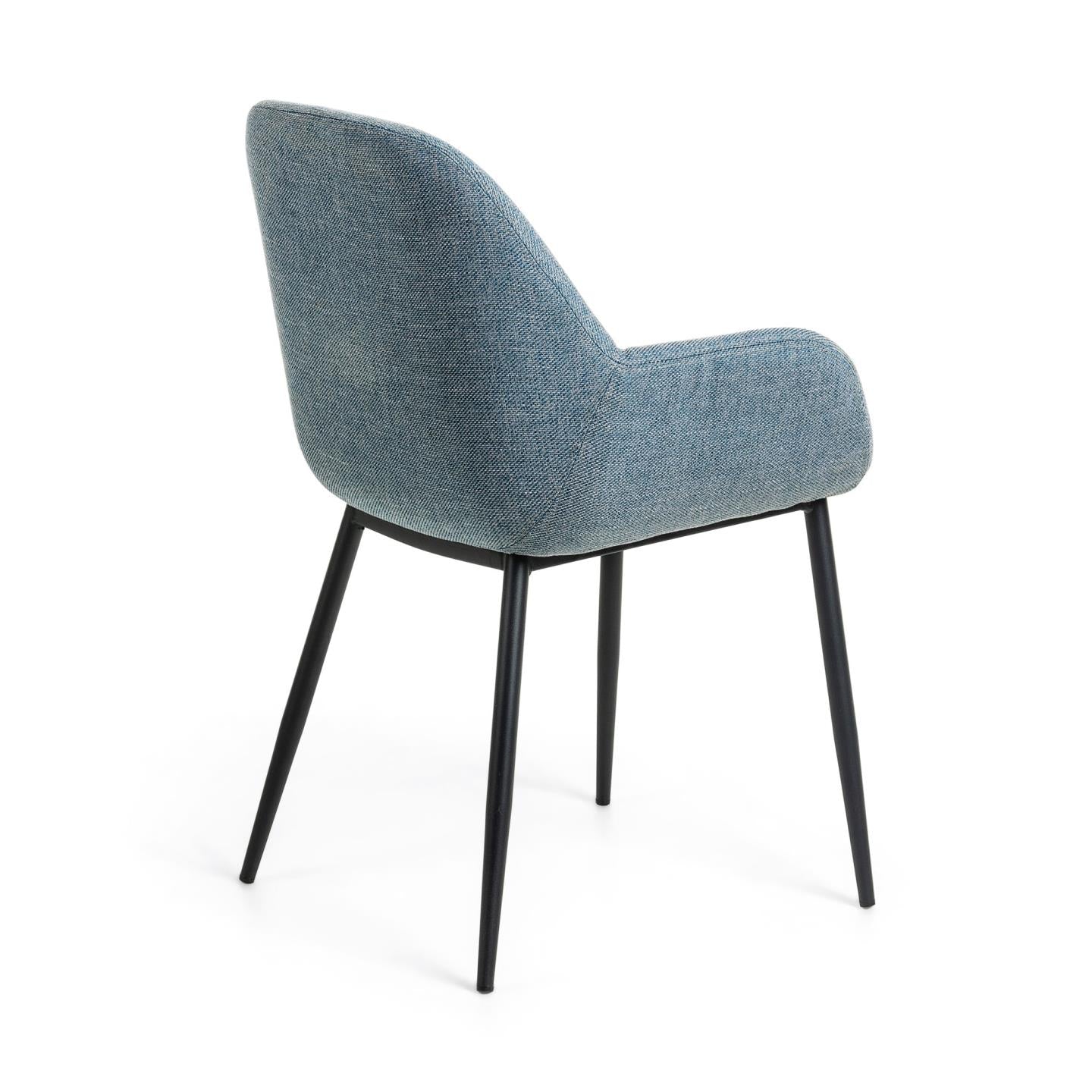 Konna Stuhl in Hellblau mit schwarz lackierten Stahlbeinen - Image 5