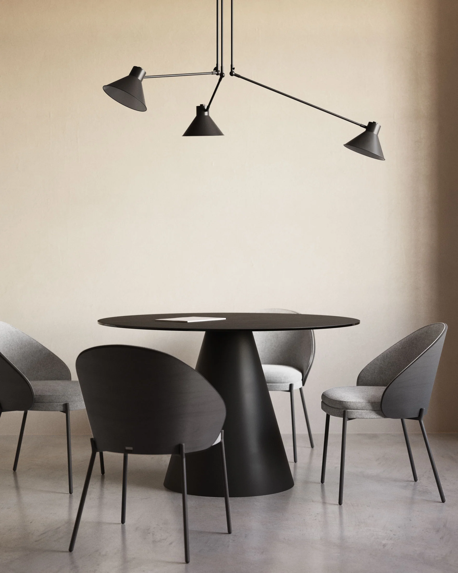 Eamy Stuhl hellgrau Eschenfurnier mit schwarzem Finish und Metall in Schwarz - Image 3