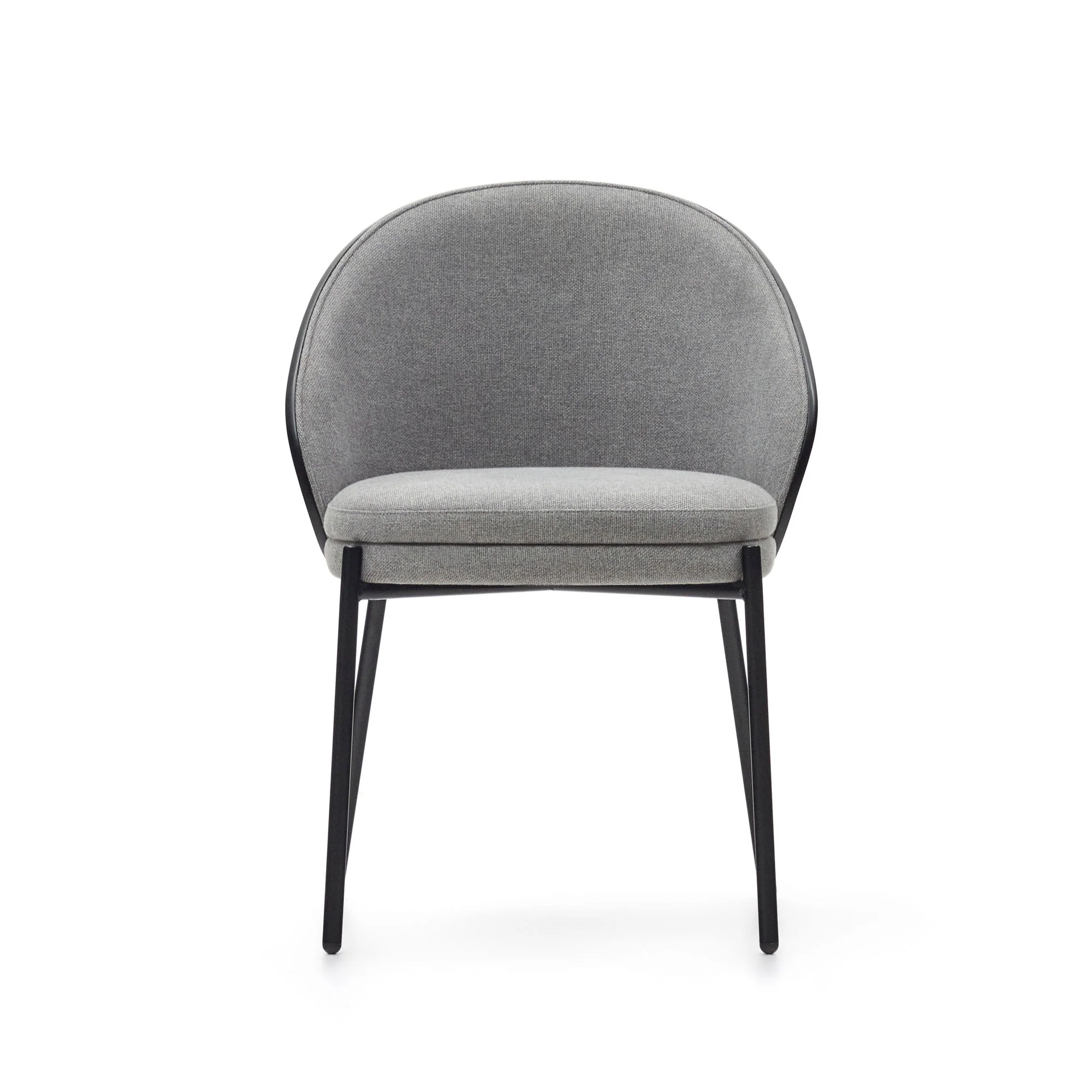 Eamy Stuhl hellgrau Eschenfurnier mit schwarzem Finish und Metall in Schwarz - Image 7