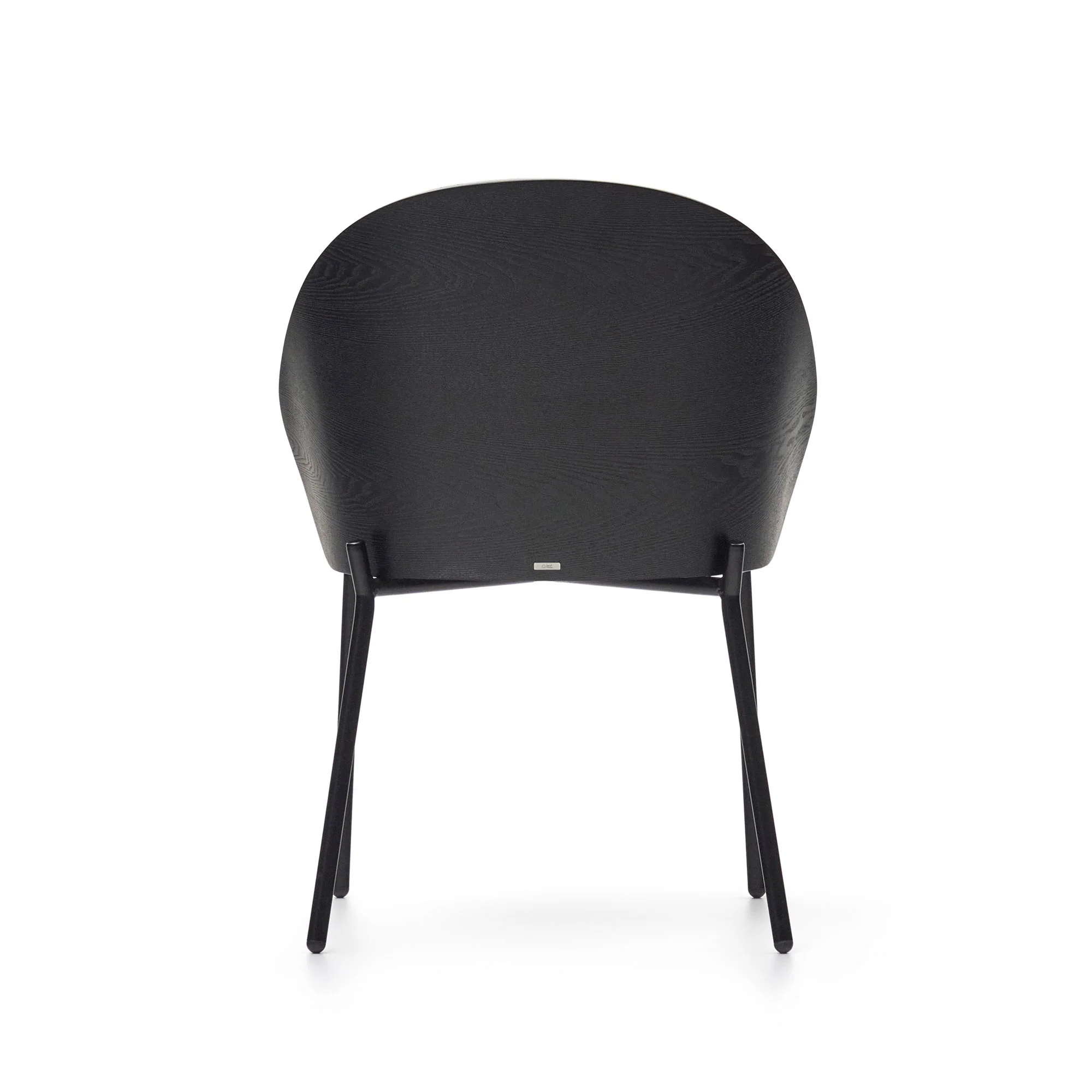Eamy Stuhl hellgrau Eschenfurnier mit schwarzem Finish und Metall in Schwarz - Image 8