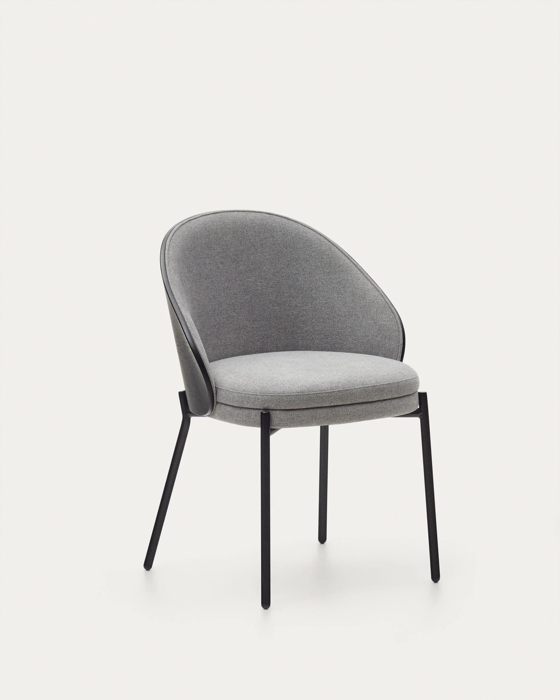 Eamy Stuhl hellgrau Eschenfurnier mit schwarzem Finish und Metall in Schwarz - Image 9