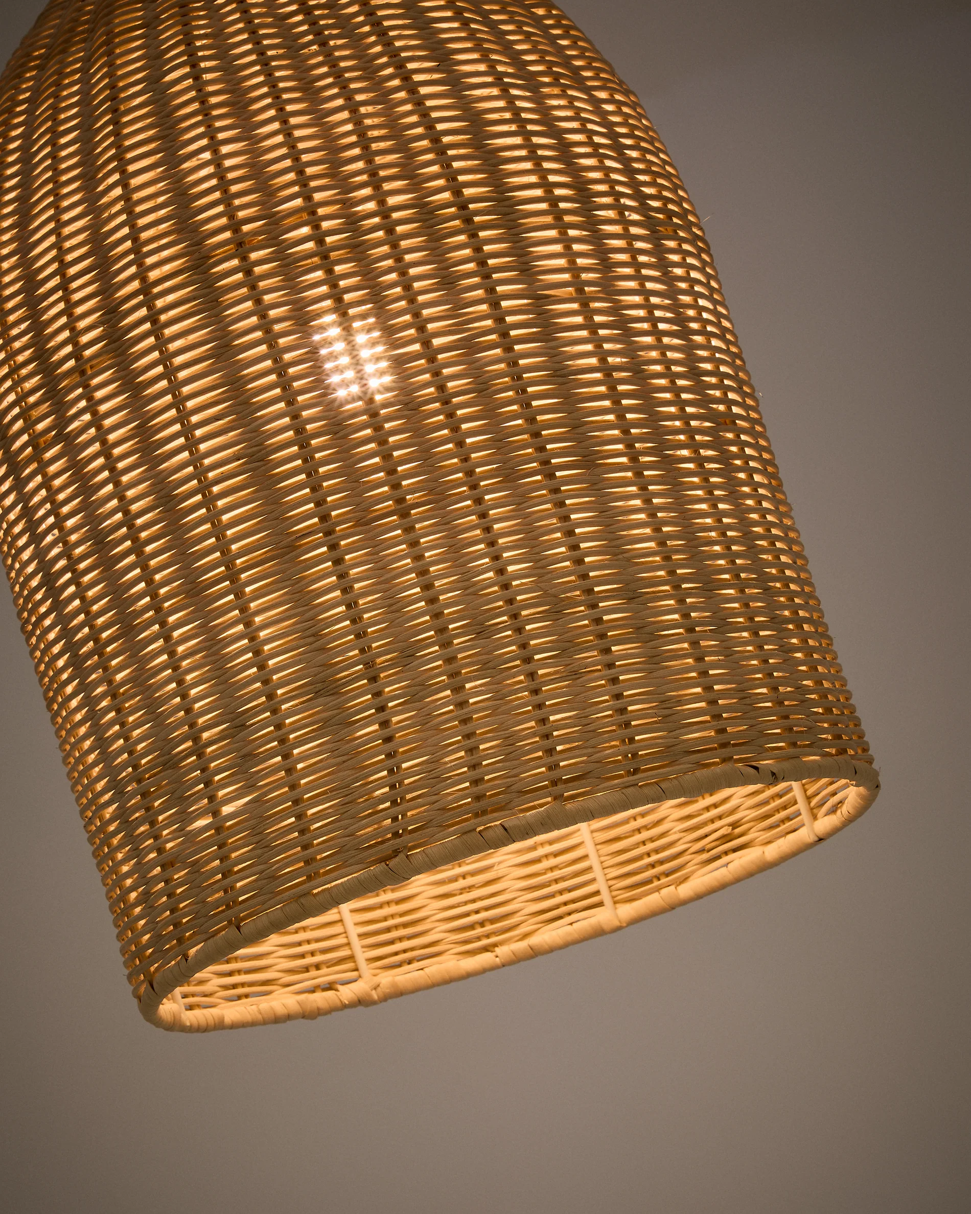 Lampenschirm für Deckenleuchte Druciana aus Rattan mit natürlichem Finish Ø 25 cm - Image 2